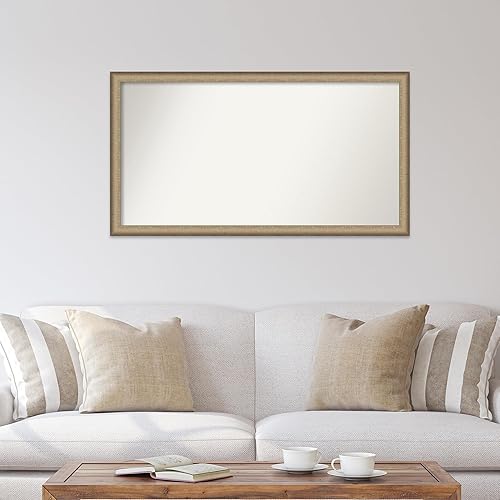 Miniatura 4 de Amanti Art Espejo de baño de bronce para sobre fregadero, 27 x 49 pulgadas, elegante espejo de tocador rectangular estrecho de bronce cepillado,