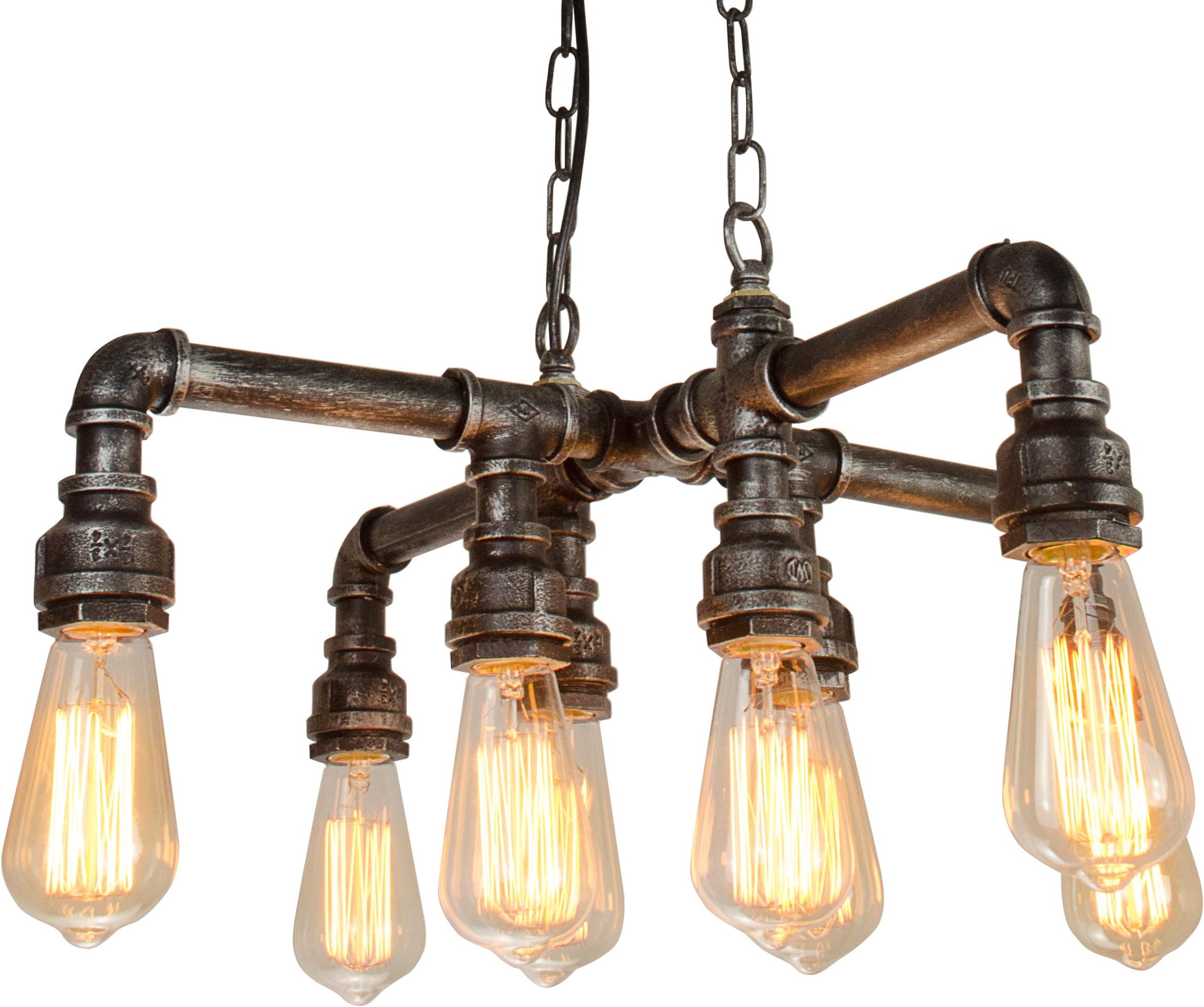 Electro_BP; Vintage Style Metal Art Chandelier Max 480W with 8 Lights Painted Finish