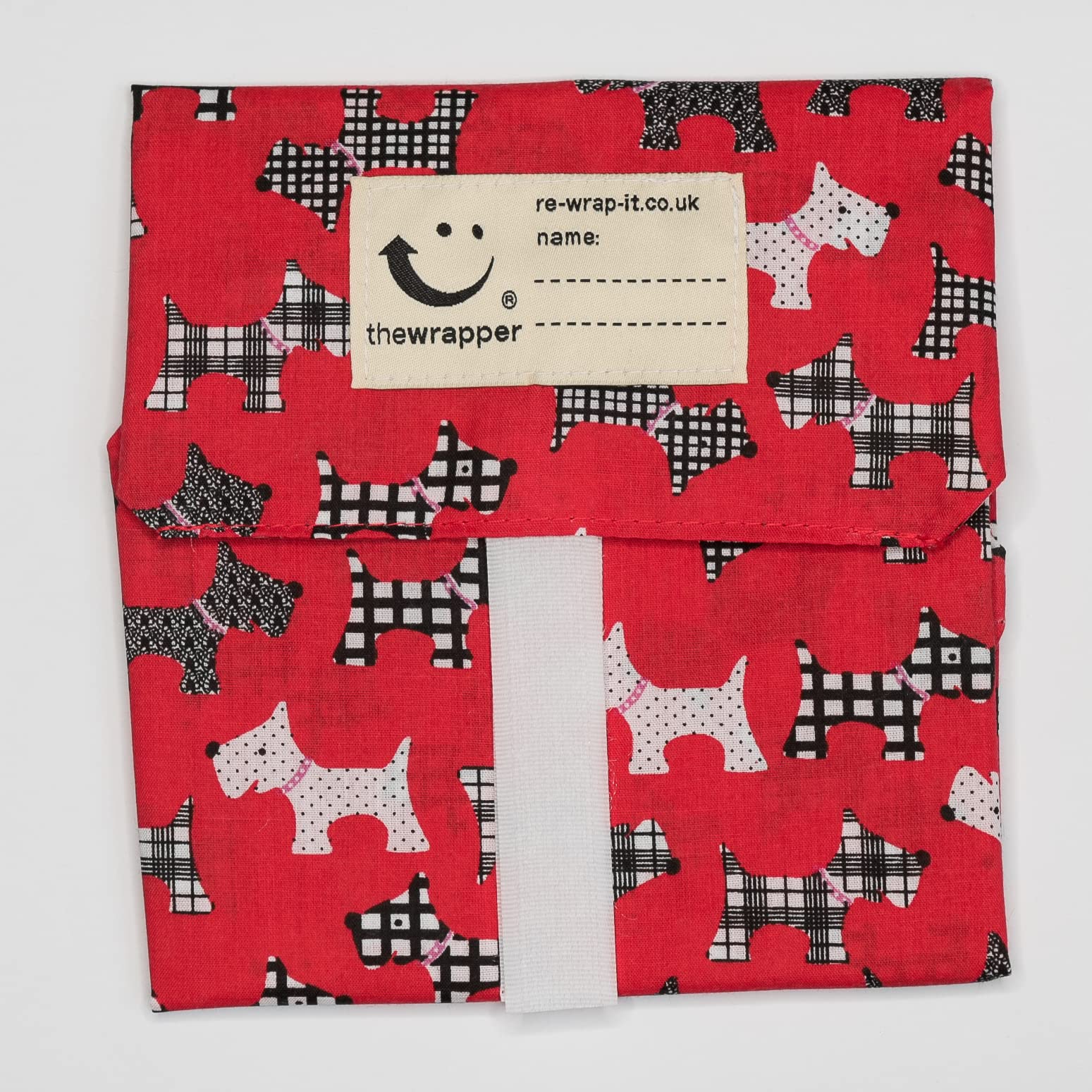 the Wrapper, Re Wrap It Sandwich Bags, Red Scotty Dog, No Waste Packaging, Eco Friendly, Reusable Food Wraps. Made In Scotland.