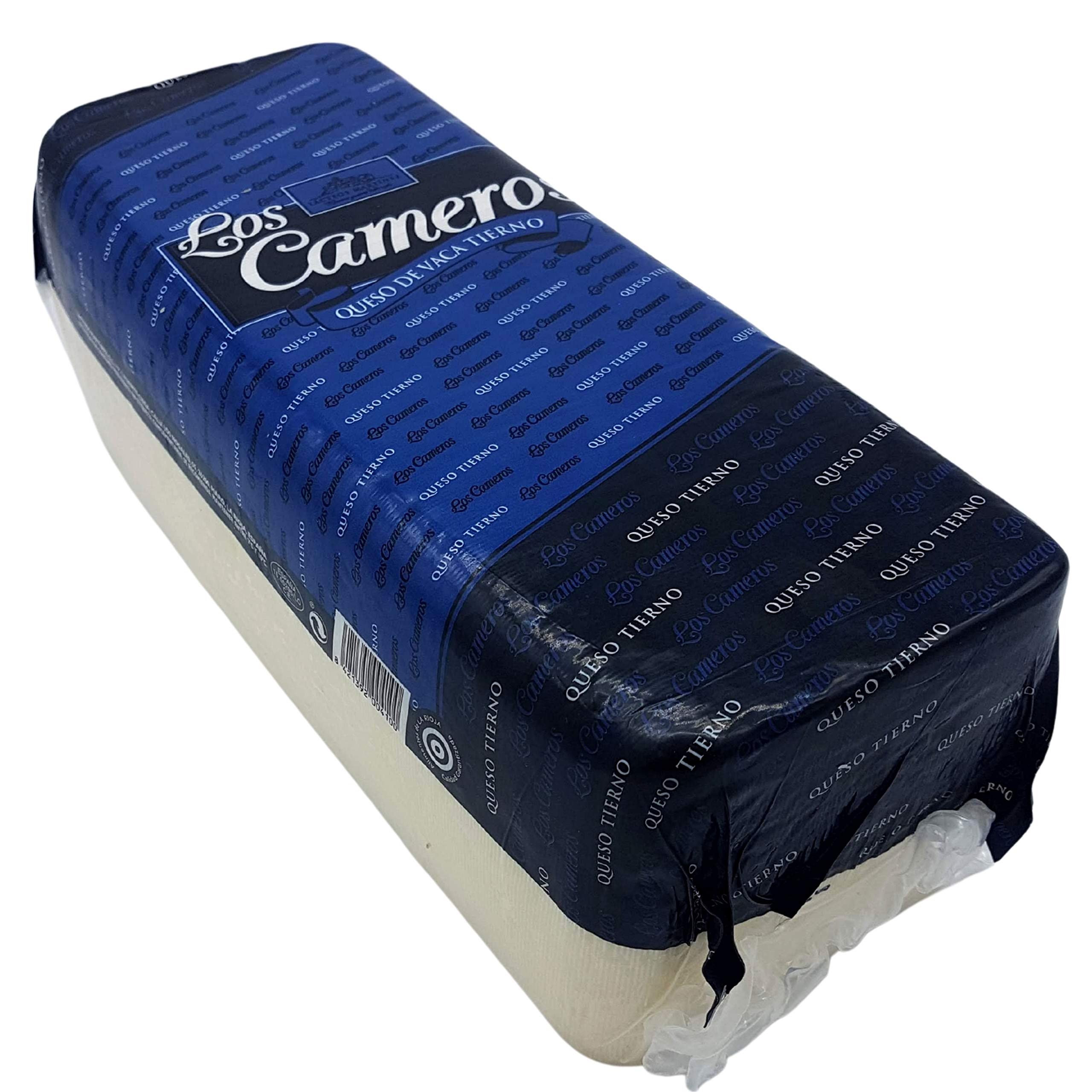 Queso de Vaca Tierno - Queso en Barra Los Cameros - Peso Aproximado 3.3 kilogramos - Queso Elaborado con Leche Pasteurizada de Vaca - Queso con todo el sabor de su origen.