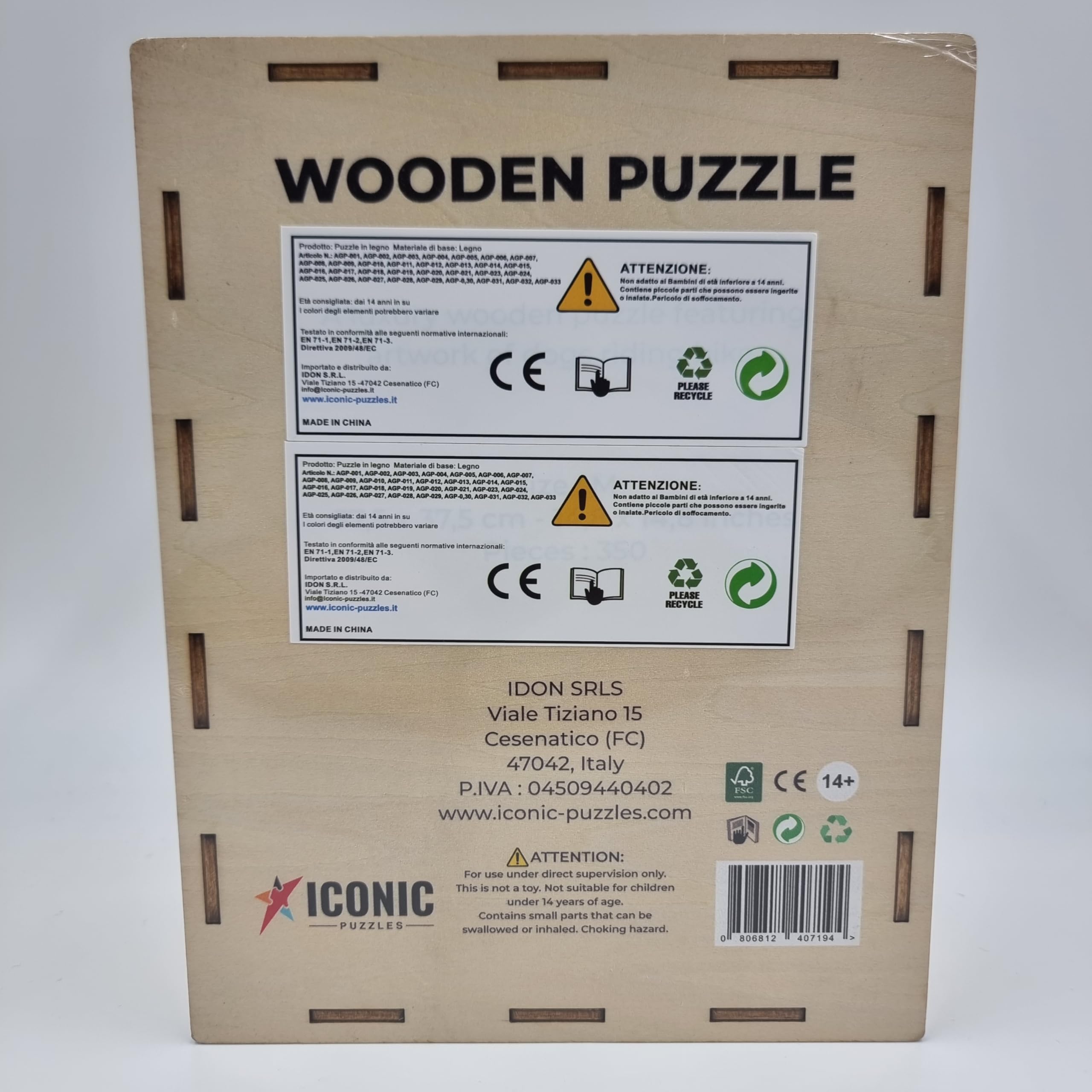 Iconic Puzzles - Cani che Giocano a Poker, puzzle in legno 100% sostenibile, Regali per Bambini e Adulti, taglia L, 600 Pezzi