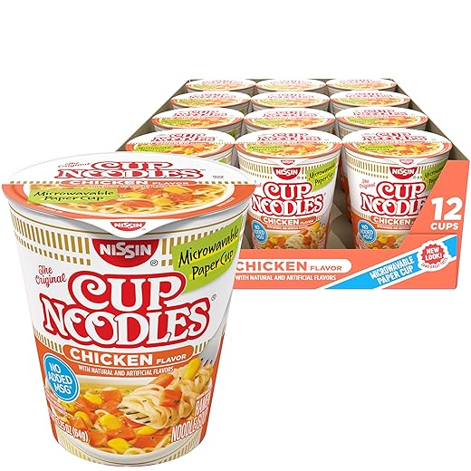Nissin Cup Noodles Chicken Microwaveable Paper Cup 12-Pack