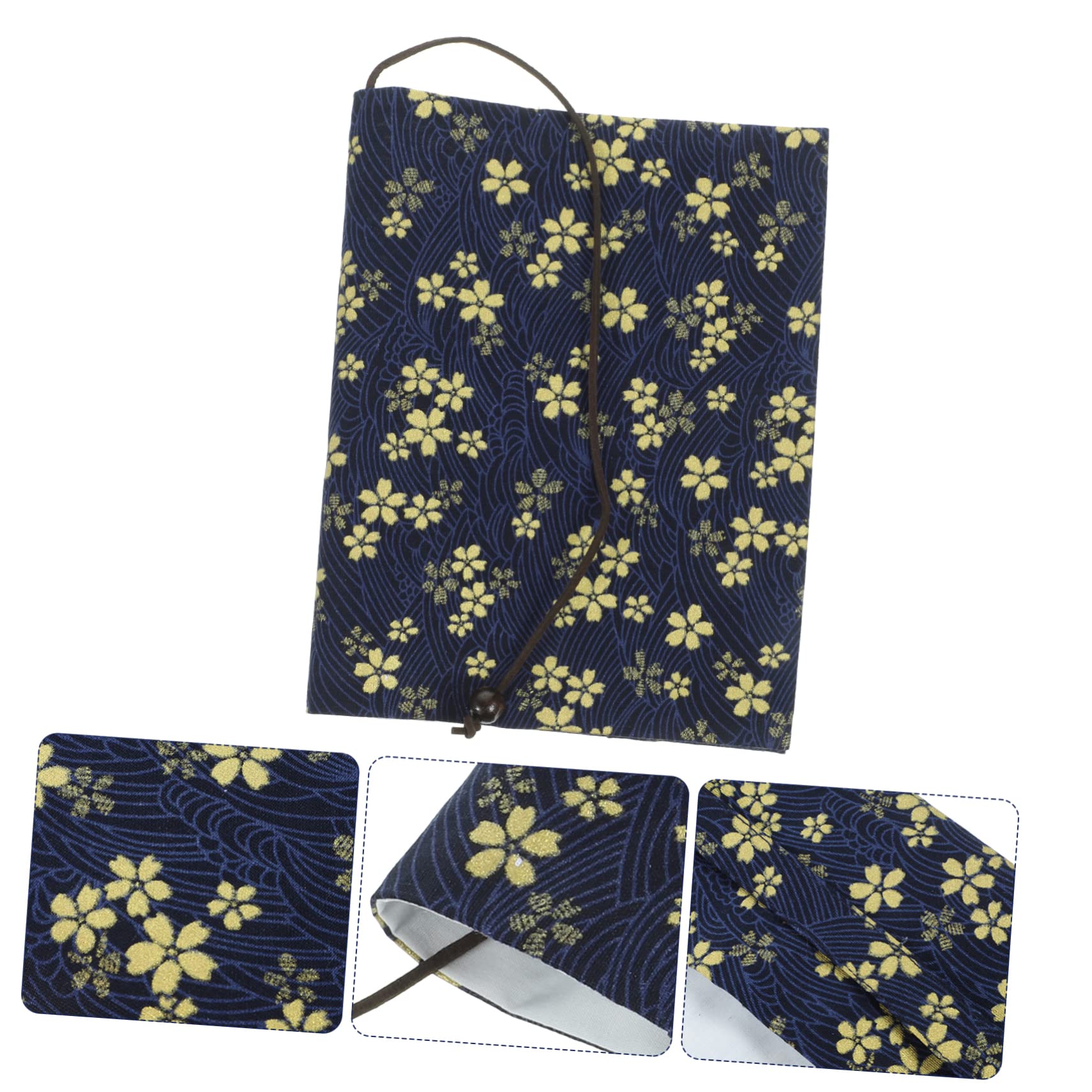 SHINEOFI 4pièces Couverture De Tissu Fait Main Housse Décorative Textile Protège Cahier Motif Cerisier Pour Notes Et Journaux