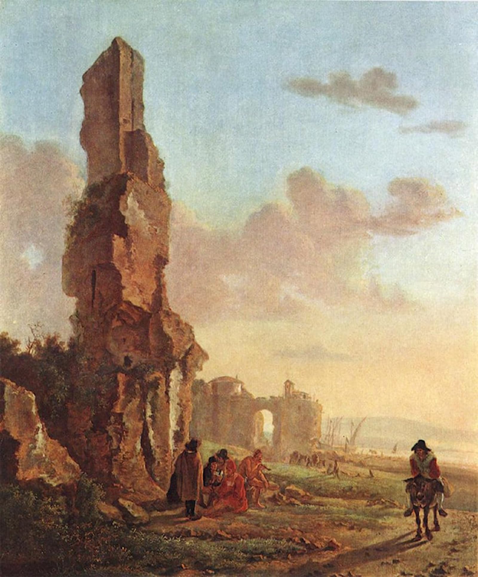 ARTXLXXBN Famous Painting Art Wall Decor Abstract Art Picture Ruins At the Sea by Jan Both Animal Pictures for Home Decor 60x90cm