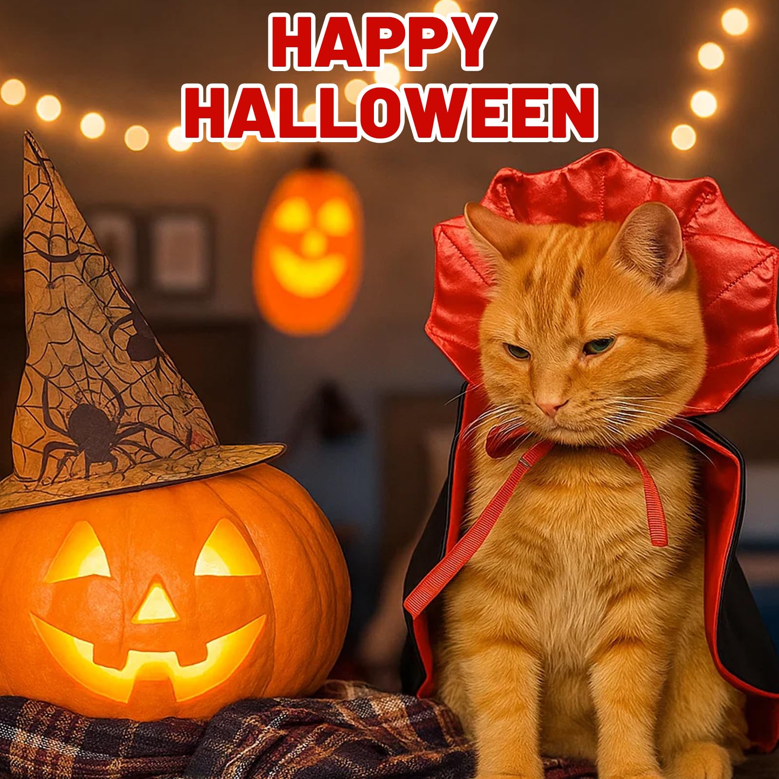 Dog Halloween Costume, Cat Halloween Costume, Vampire Pet Outfit for Small to Medium Dogs & Cats, Halloweens Celebrations - Image 4