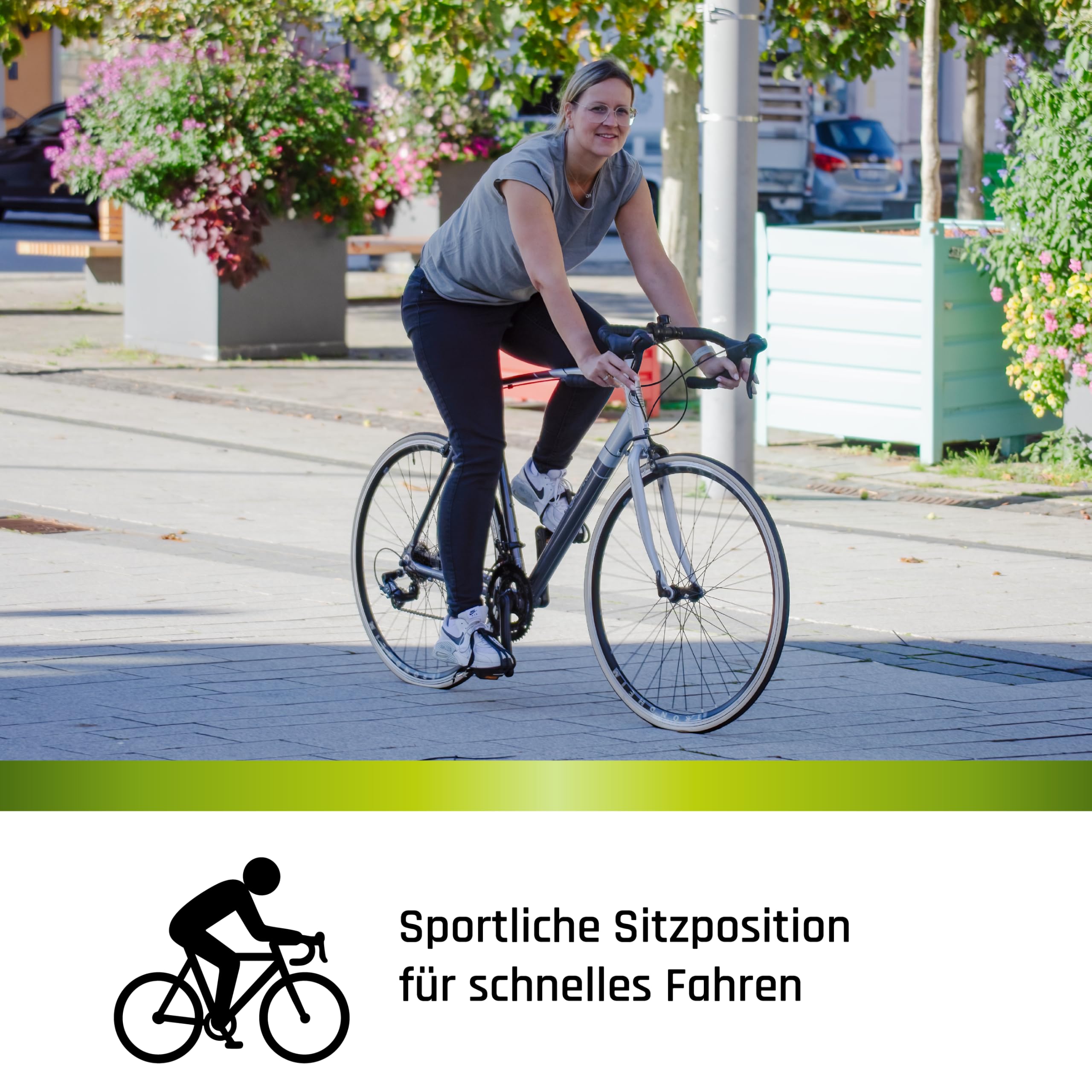 Galano Vuelta STI Rennrad für Damen und Herren ab 150 cm, 28 Zoll mit 14 Fach Fahrrad Schaltung Road Bike, Pedale mit Pedalhaken, Rennfahrrad mit schmalen Reifen