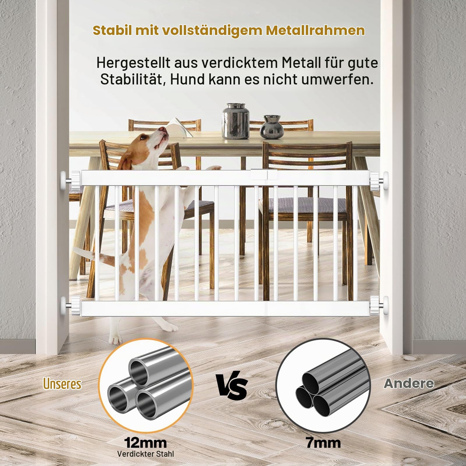 Kurzes Hundegitter, Fldofaves Extra breites 45-115cm Haustiergitter Gatter für Hunde im Innenbereich, 35cm Höhe Türschutzgitter & Für Türen,Treppen, Flure erweiterbares Türgitter mit 3 Verlängerungen
