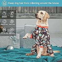 Vista 6 de LovinPet Traje grande para perro/camiseta de protección solar Doberman/estampado negro de astronautas espaciales/suéter ligero, pijama grande