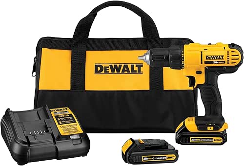 DEWALT 20V Max Cordless Drill/Driver Kit, 2 Batteries and Charger