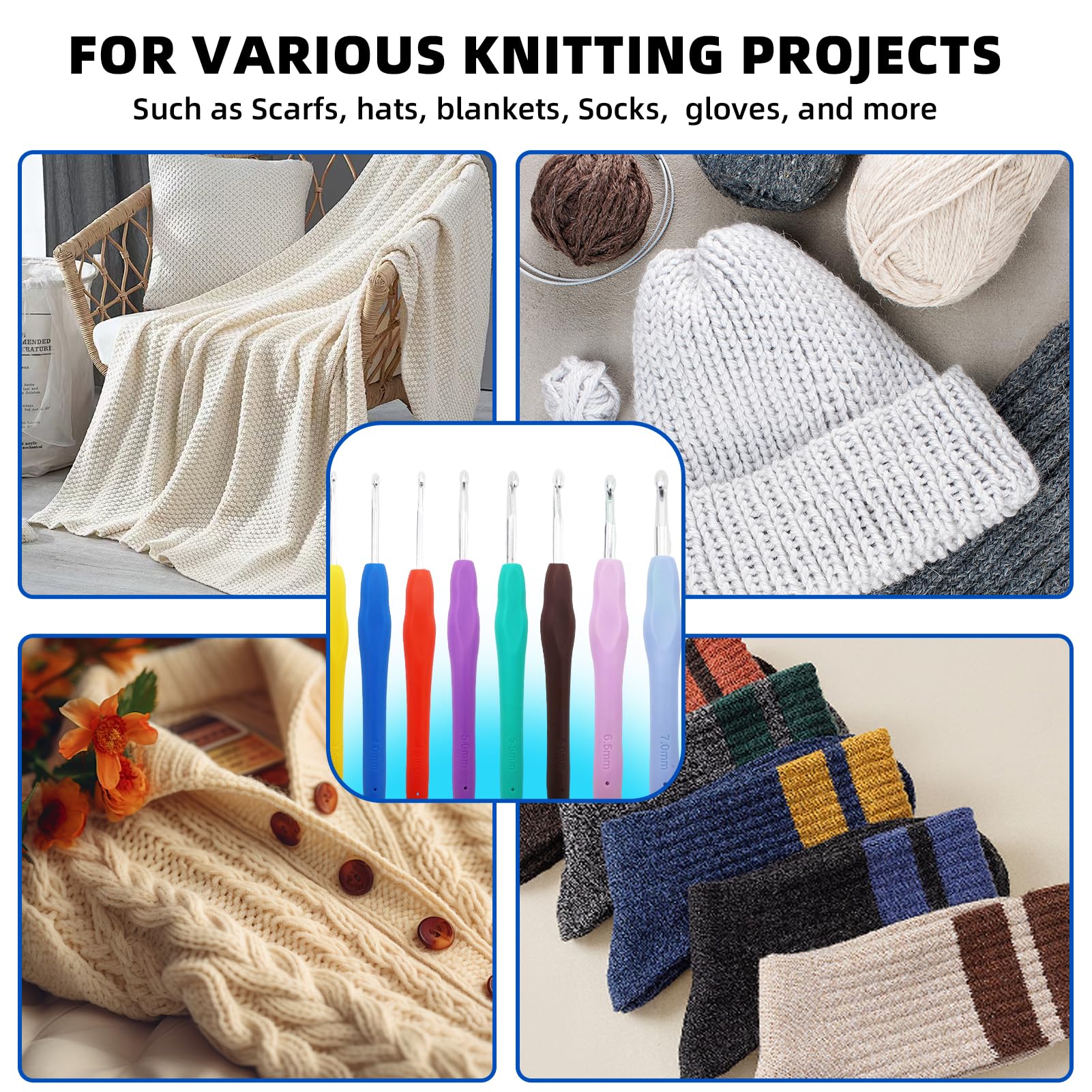 Generic 127 Pcs Ensemble de Crochets à Tricoter,Kit d'Outils de Tricot DIY Kits de Démarrage Crochet avec Fil et Sacs de Rangement pour Débutants - Prix pas cher | CI Generic 127 Pcs Ensemble de Crochets à Tricoter,Kit d'Outils de Tricot DIY Kits de Démarrage Crochet avec Fil et Sacs de Rangement pour Débutants - Prix pas cher | CI