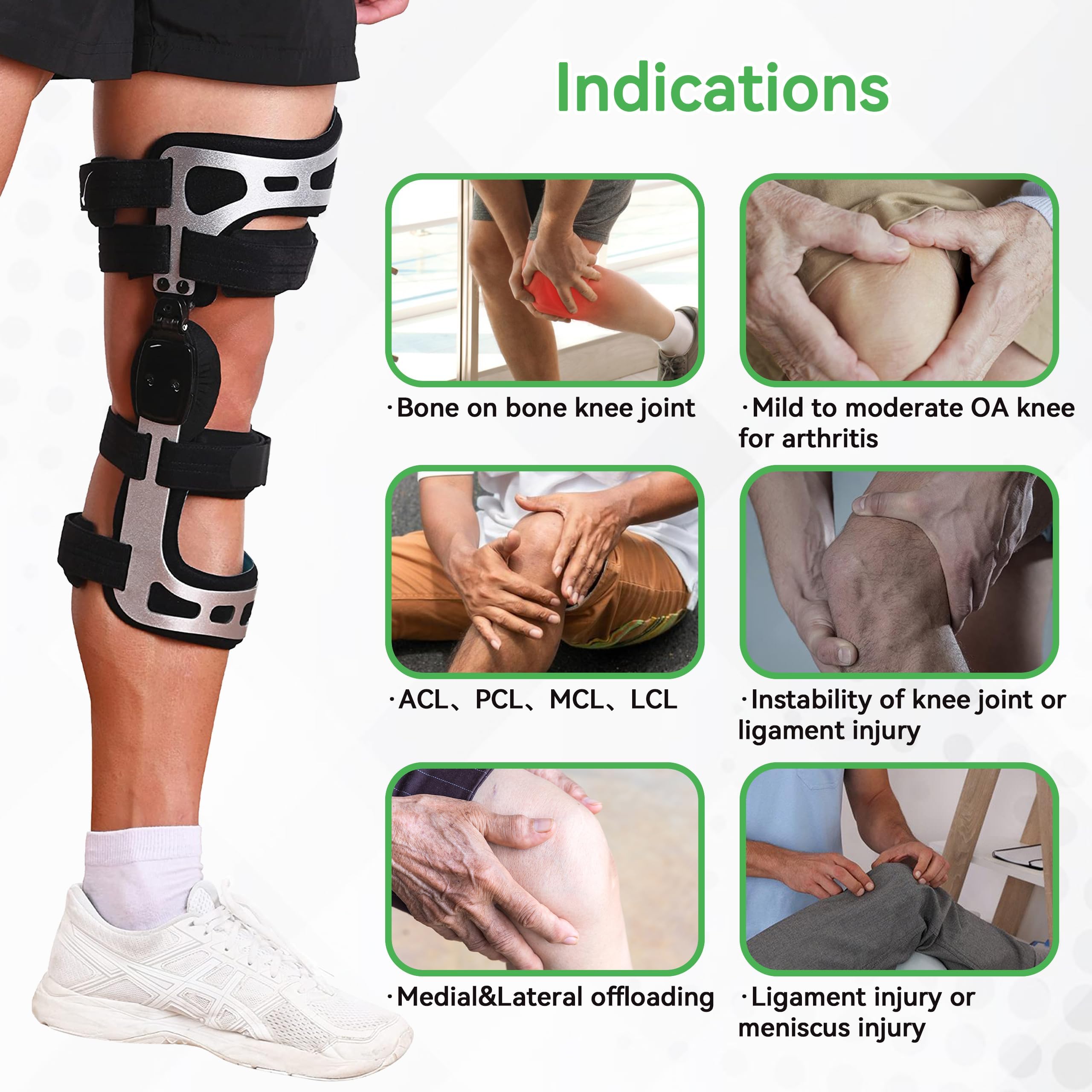 Orthomen La rodillera OA aumenta la inestabilidad de la articulación de la rodilla o lesiones de ligamentos y protege la articulación de la rodilla después de la cirugía de rodilla (M/izquierda)