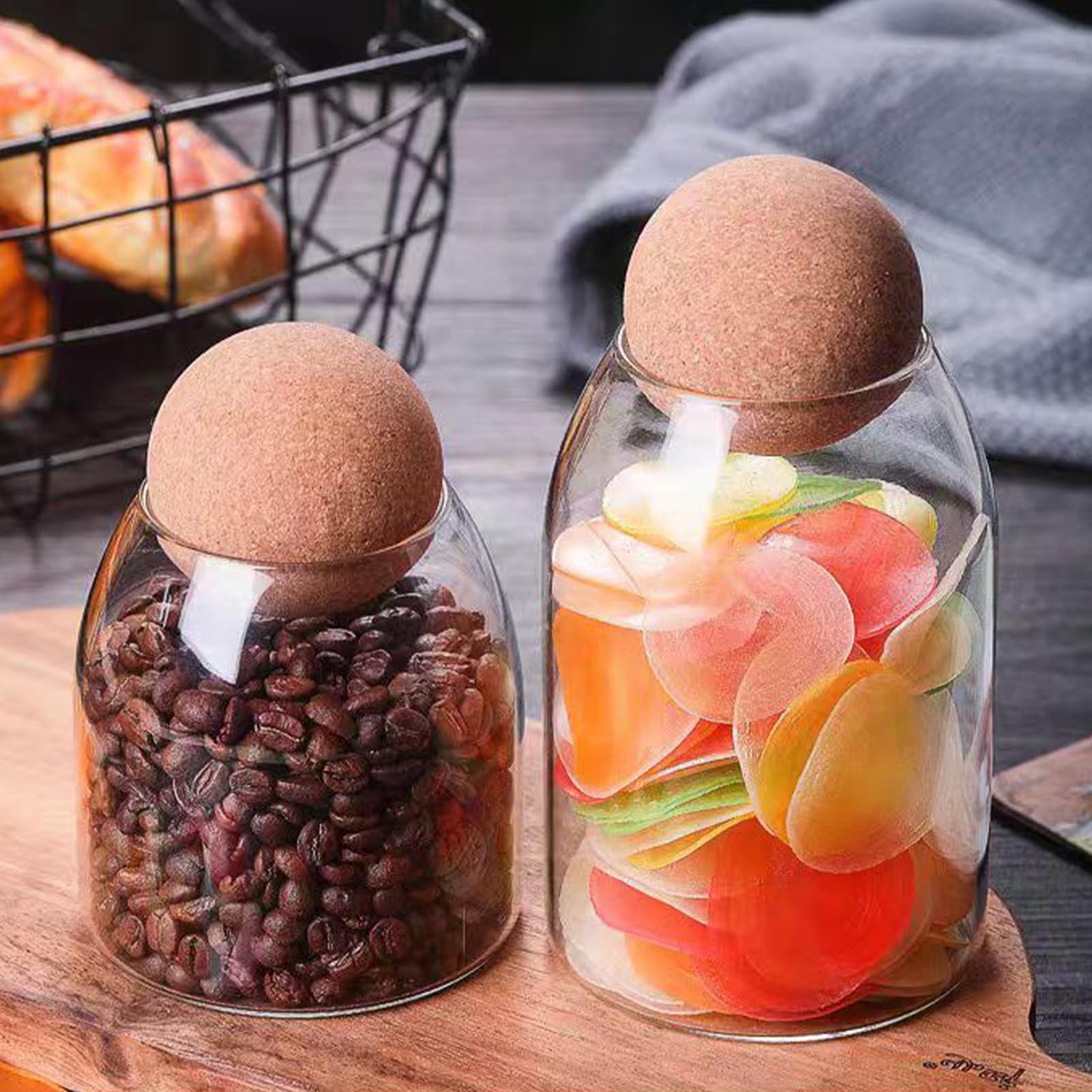 Glasbehälter - Lagerbehälter In der Küche Für Zucker | 3 Stück Gläser mit Deckel Für lose Tee Süßigkeiten Getrocknete Waren Getreide Gewürze Kaffeebohnen Salz