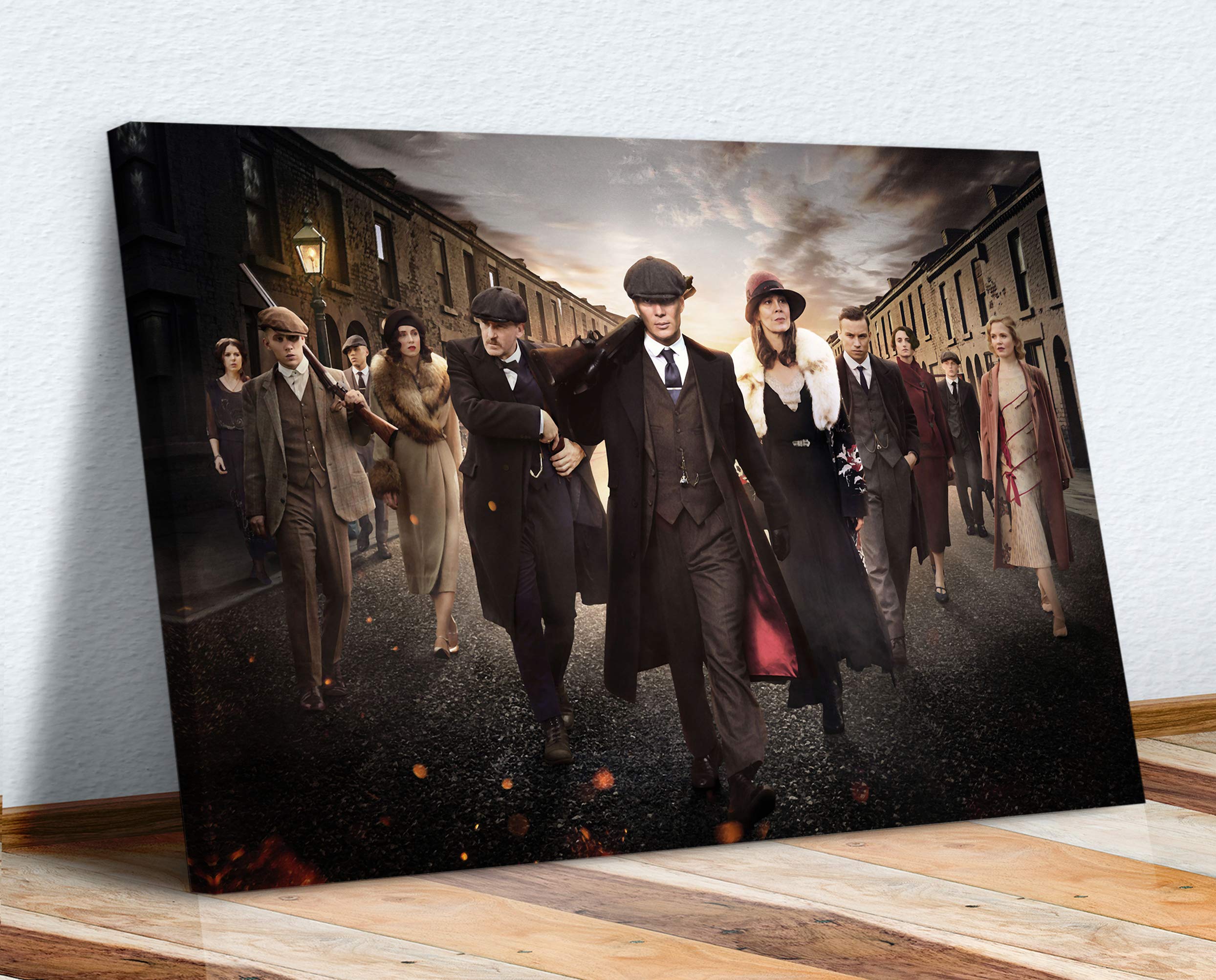 CanvasArtShopPeaky Blinders Crew - CANVAS WALL ART ARTWORK 30MM DEEP FRAMED PRINT (30in x 20in / 76cm x 50cm)