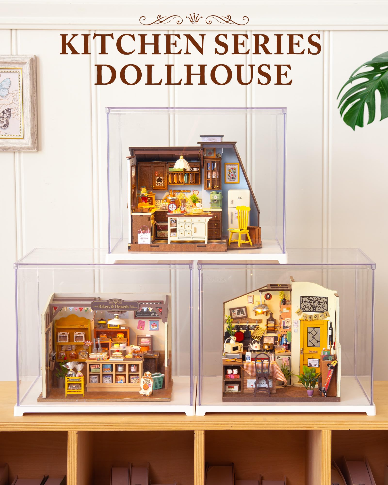 Rolife Casa de Muñecas Cocina de Repostería Kit DIY Casa en Miniatura Kits de Modelismo Casa de Muñecas Miniatura Rincón de Libros Decoración del Hogar Regalo de Cumpleaños