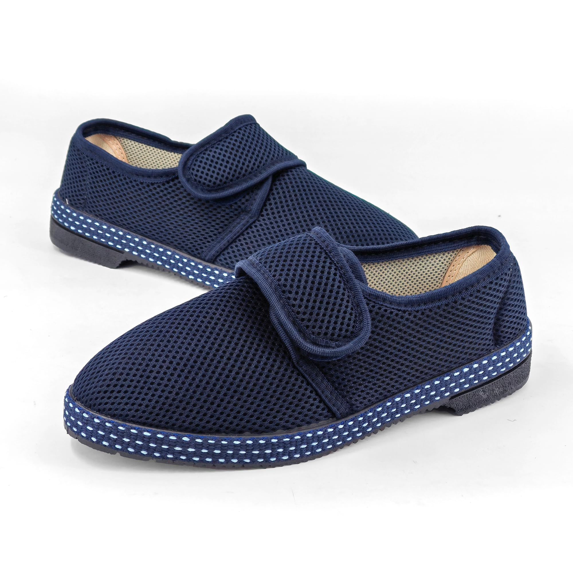 JOMIX Zapatillas Casa Hombre Verano Fabricadas en Italia con Banda Ajustable Pantuflas Anatómicas Hombre para Pies Delicados Zapatos Ortopédicas Hombre