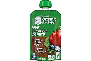 Gerber 12-Pack Organic 2nd Foods Spinach & Apple Blueberry Baby Food Puree