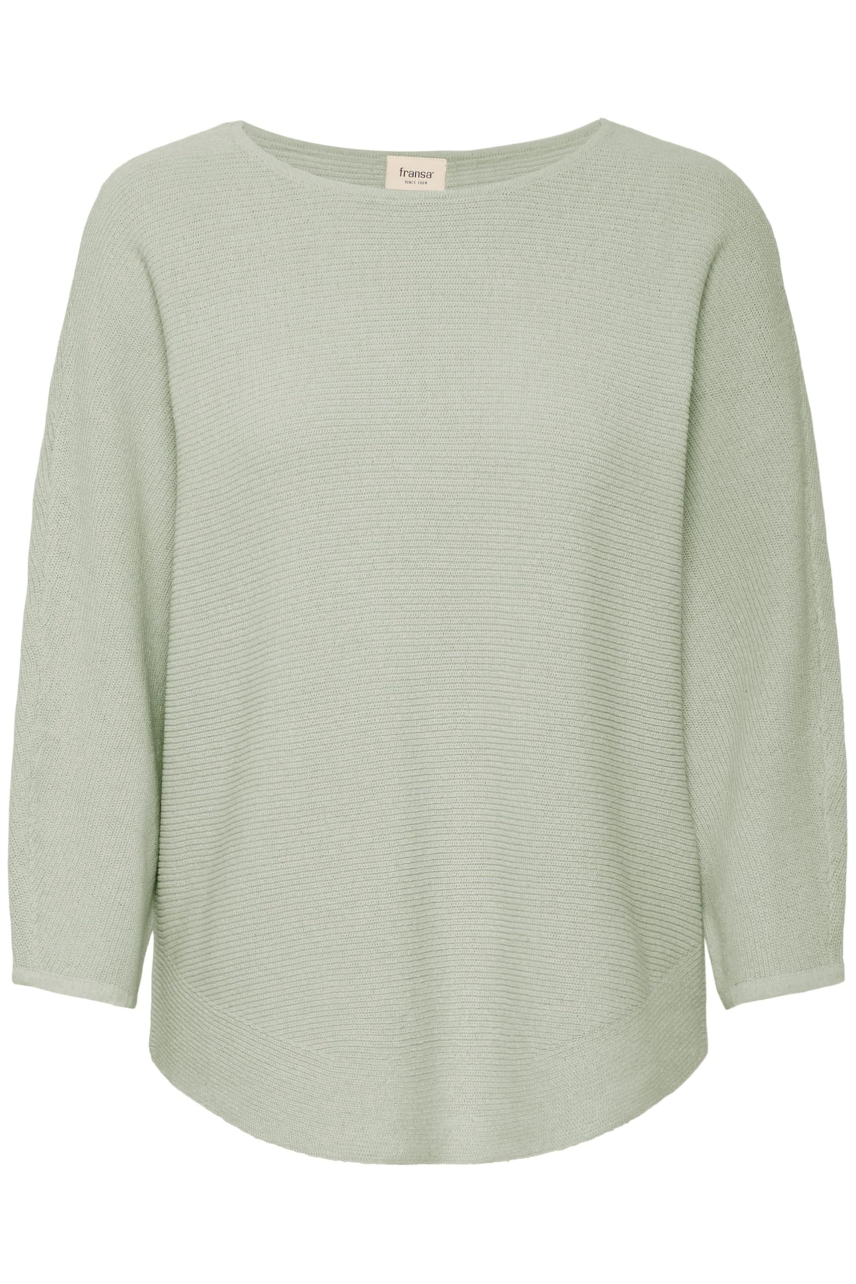 fransa FRSINJA Women's Knitted Jumper Fine Knit Pullover Cotton Blend Loose Fit, Frosty Green (155706), S
