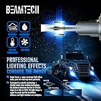 Vista 3 de BEAMTECH Bombillas H4, chips G-XP listos para Canbus 600% más brillante, luz blanca de 6500 K, paquete de 2