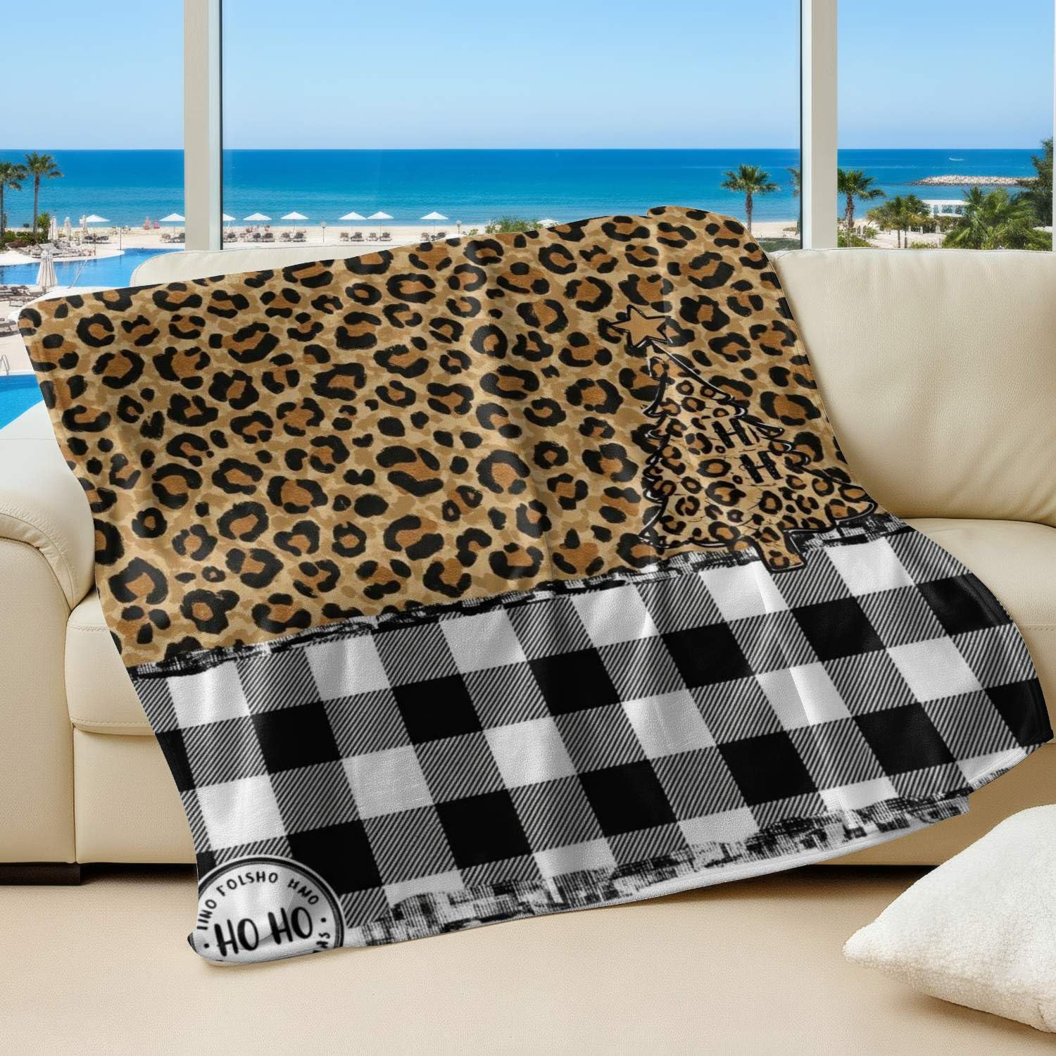 Couverture léopard baroque 180x200 cm | Plaid flanelle