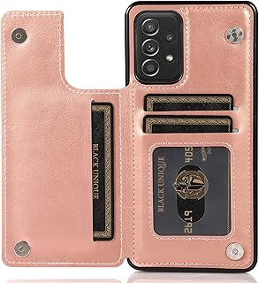 CCSmall Capa carteira para Samsung Galaxy A52 com suporte para cartão, capa de couro PU com suporte para cartões, fecho magnético duplo, durável, à prova de choque para Samsung Galaxy A52 5G 6,5 polegadas, ouro rosa SK   CCSmall Capa carteira para Samsung Galaxy A52 com suporte para cartão, capa de couro PU com suporte para cartões, fecho magnético duplo, durável, à prova de choque para Samsung Galaxy A52 5G 6,5 polegadas, ouro rosa SK