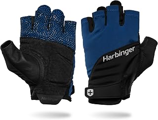 Harbinger Training Grip Gloves 3.0 - Padded Leather Palm, Superior Grip, Durable Breathable Weightlifting Gloves for Athletes