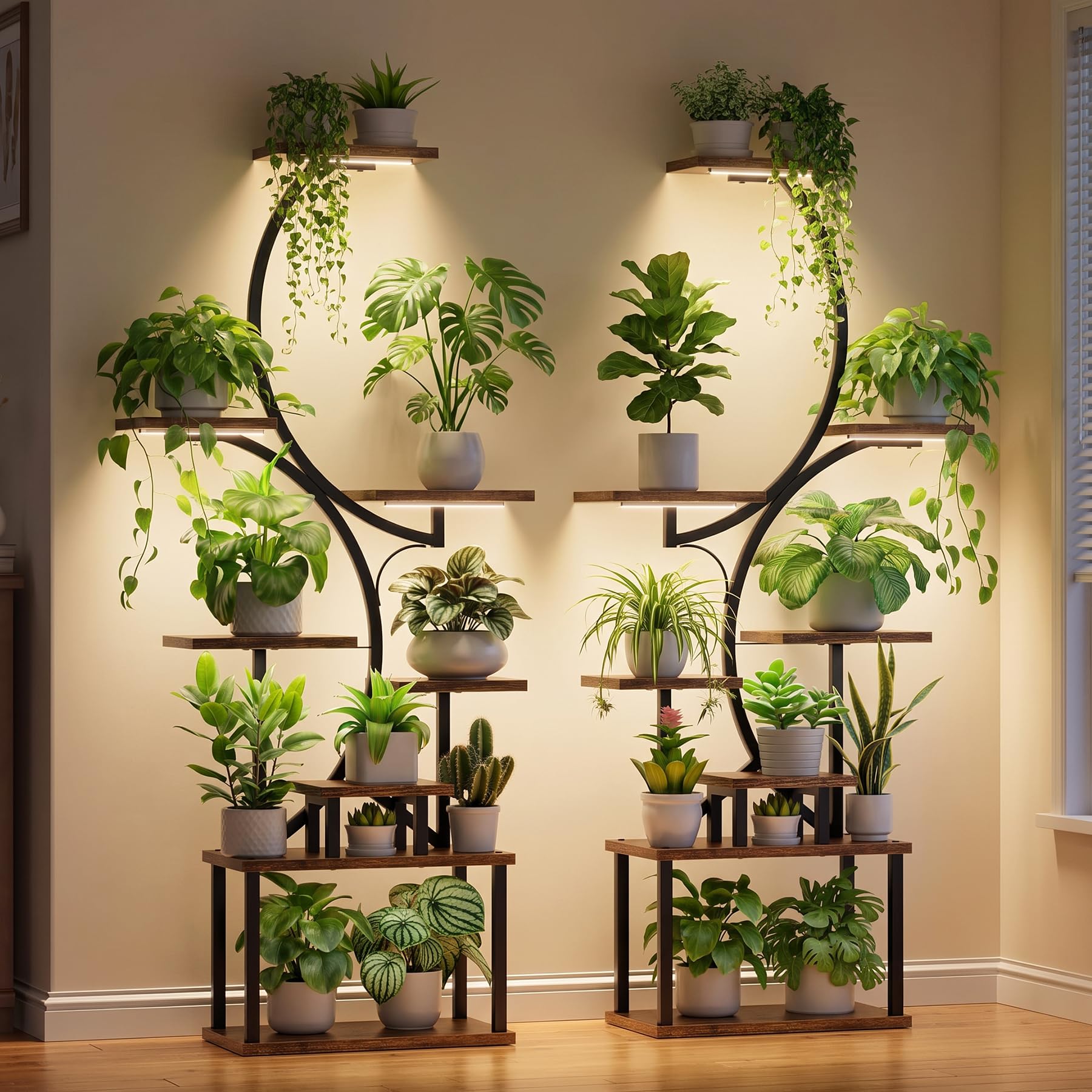BACEKOLL Plant Stand Indoor with Grow Light - 2 Pack