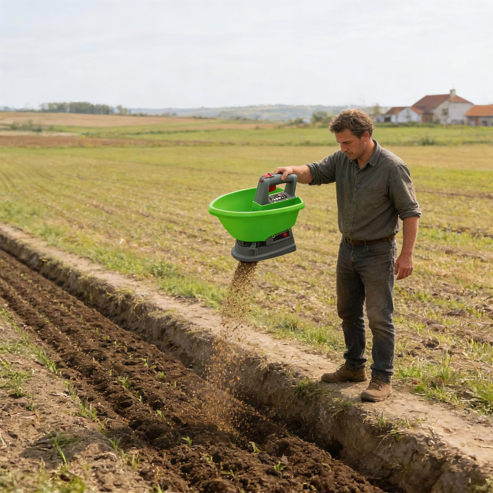 Épandeurs de semis électriques portatifs - Grande capacité de 2863,3 g - Longue durée de vie de la batterie de 4 heures pour une plantation efficace de jardin - Épandeurs à longue batterie