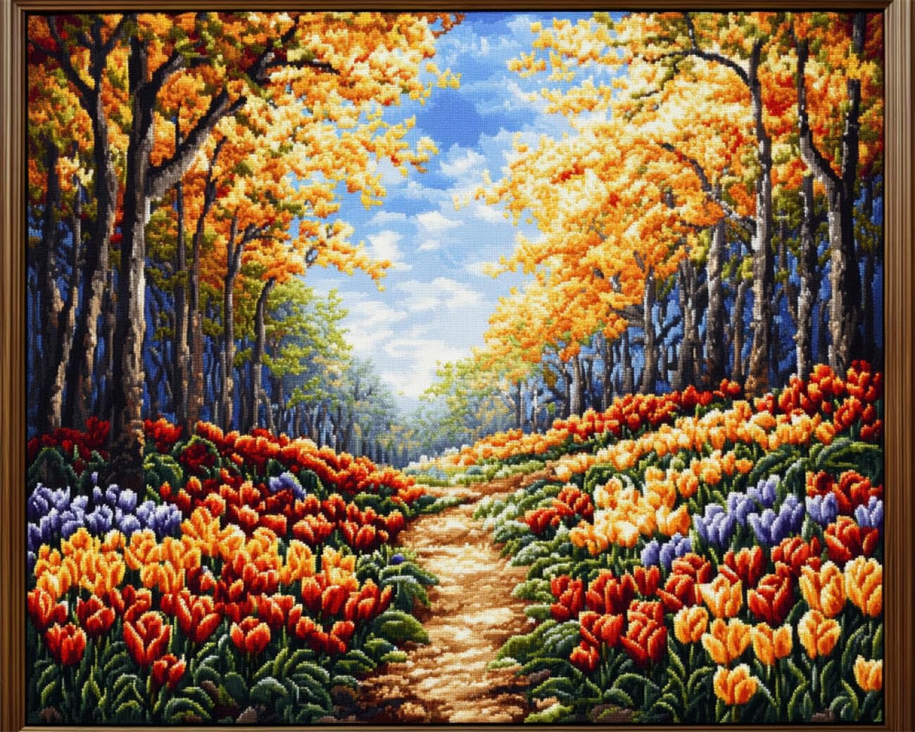 Rqwybcaxn Bead Embroidery Kits Forests Flowers 40x50cm