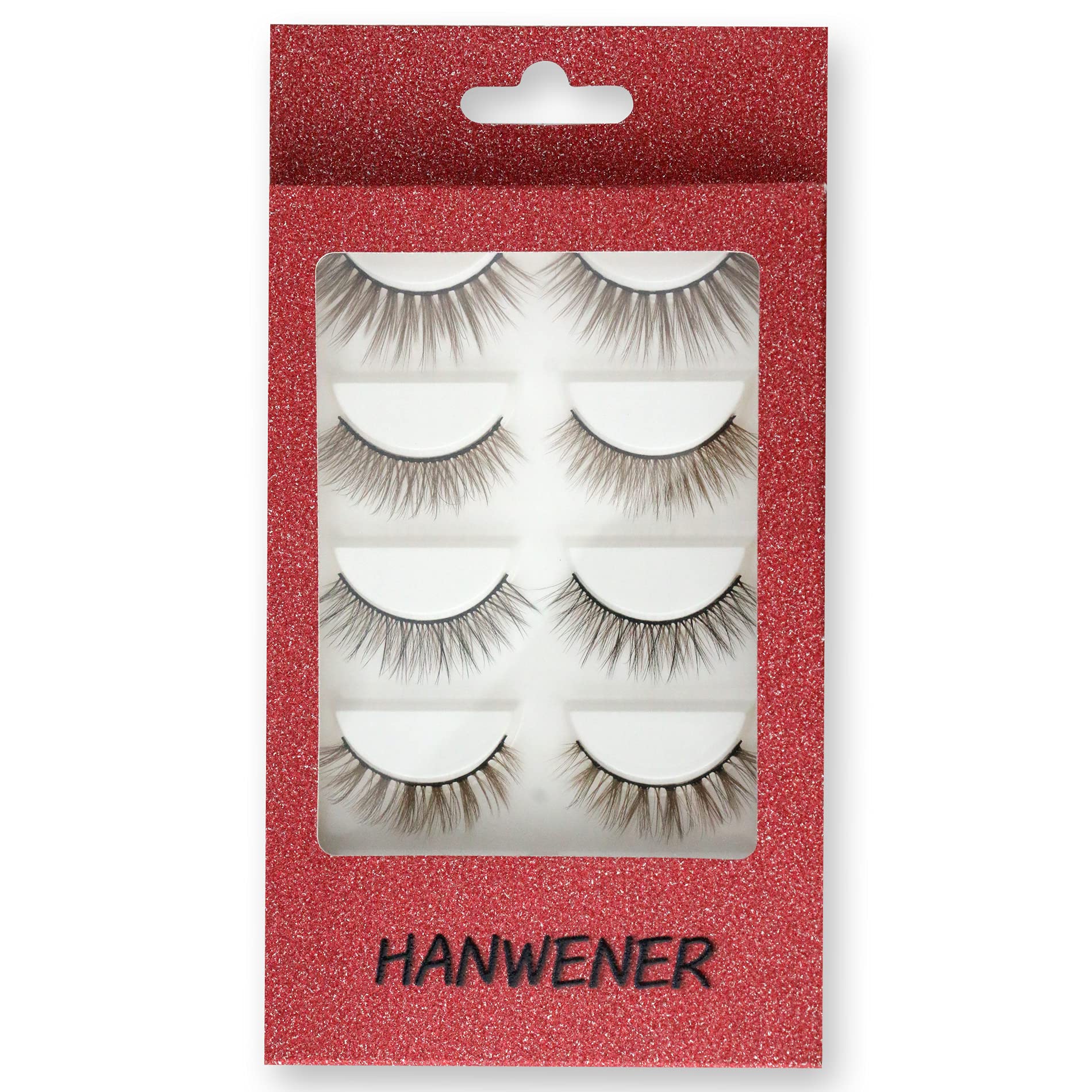 Natural False Lashes Dramatic Brown Eyelashes 3d Colored Natural Look Wispies Lashes Professional Handmade 5pairs Faux Mink Eyelashes Pack