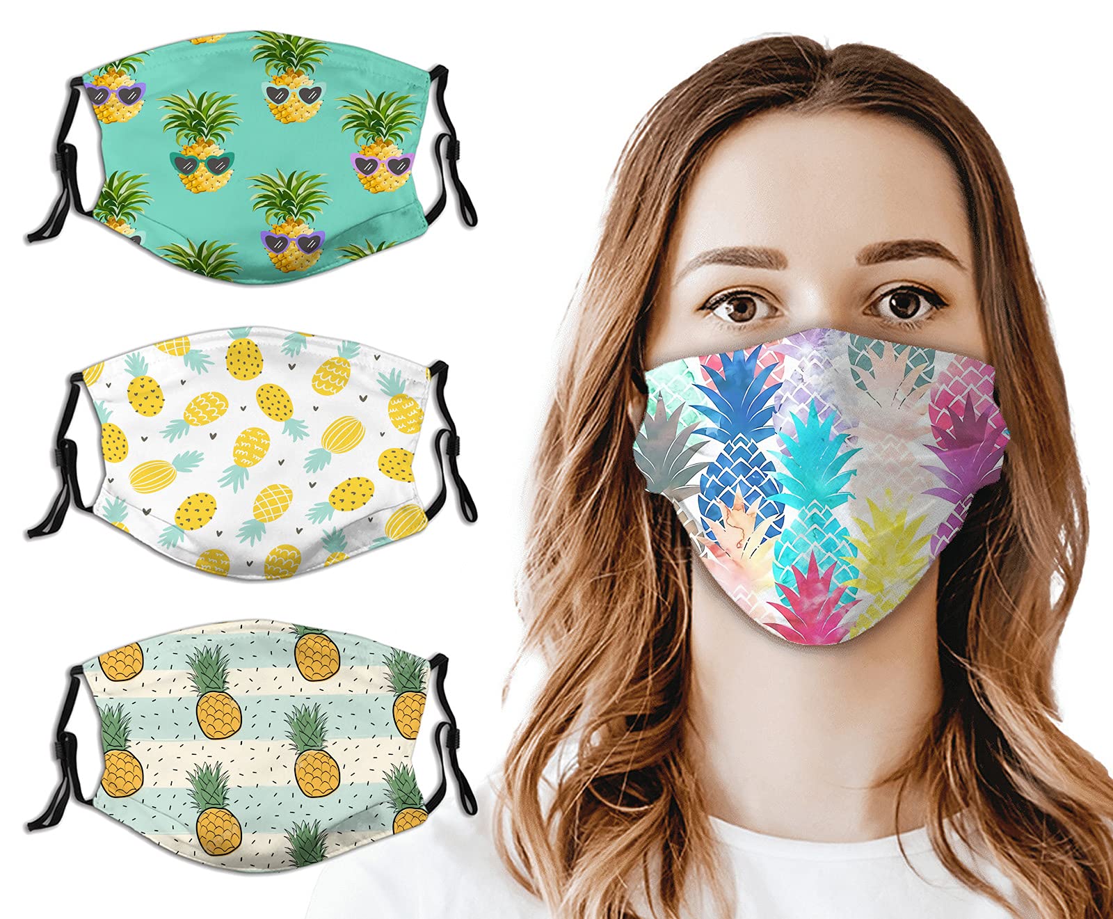 4PCS Masks Reusable Washable Adjustable Masks Pattern - Unisex Adult Outdoor