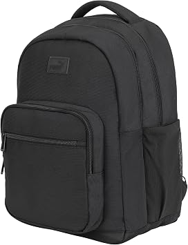 PUMA Prose Backpack with Padded Adjustable Straps, Laptop Sleeve & Water Bottle Pockets, Black/Silver, One Size