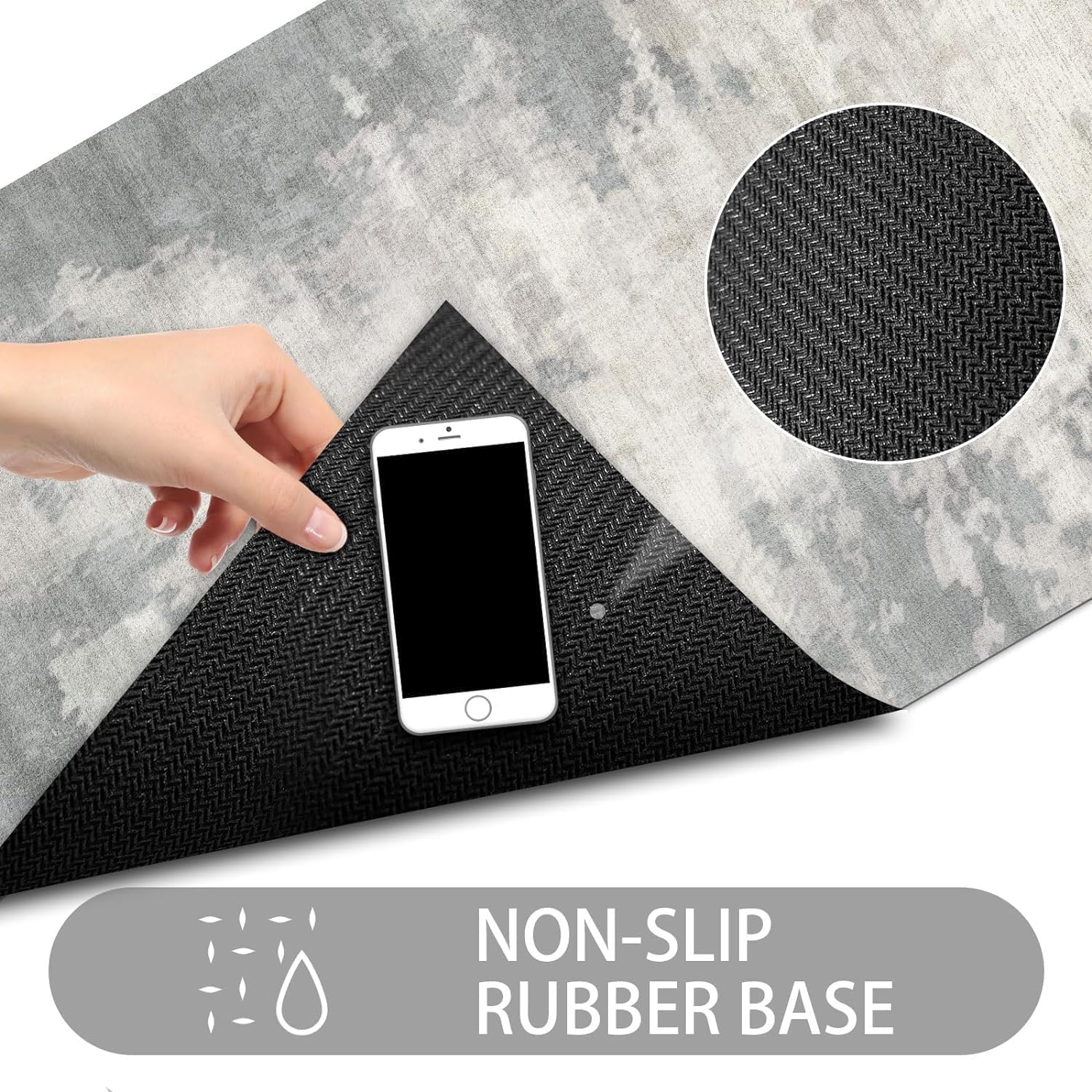 LYGLIGH Zerbino ultra sottile per interni e ingresso, spessore 0,6 cm, per ingresso interno, retro in gomma antiscivolo, lavabile, resistente allo sbiadimento, assorbente, cattura sporco a basso