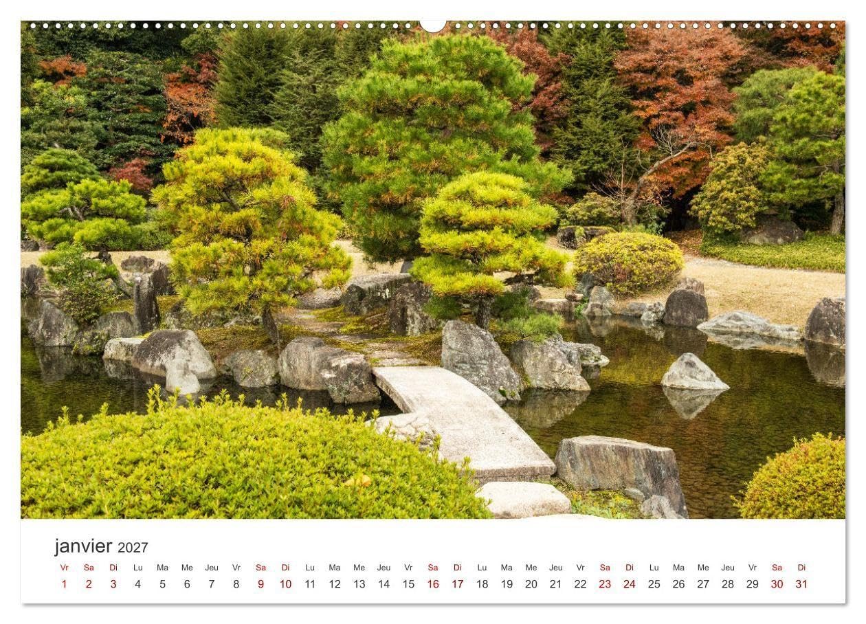 Jardiner au Japon (Calendrier mural haut de gamme 2027 DIN A2 vertical), CALVENDO calendrier mensuel: La beauté des jardins japonais