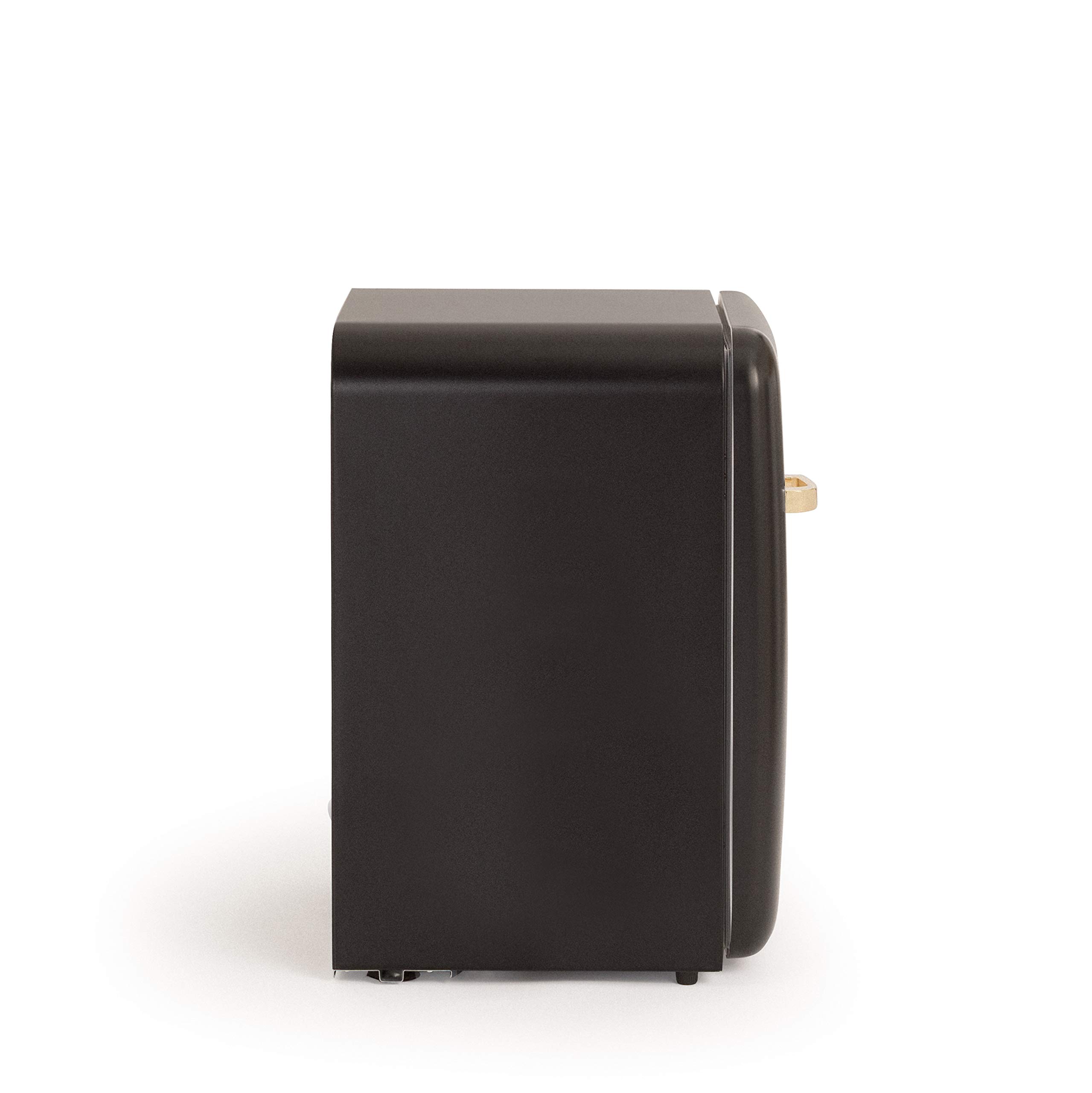 CREATE / RETRO FRIDGE 83.5 GOLD/Frigorífico negro maneta oro / 98W. bajo consumo. 2 estantes. regulador temperatura. botellero. 56x54x84cm