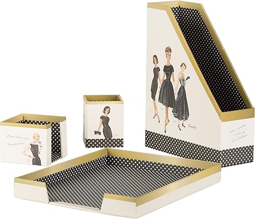 Simplicity Vintage Retro patrón de costura accesorios de ilustraciones y escritorio de trabajo organizador conjunto, talla única, multicolor DS-23119