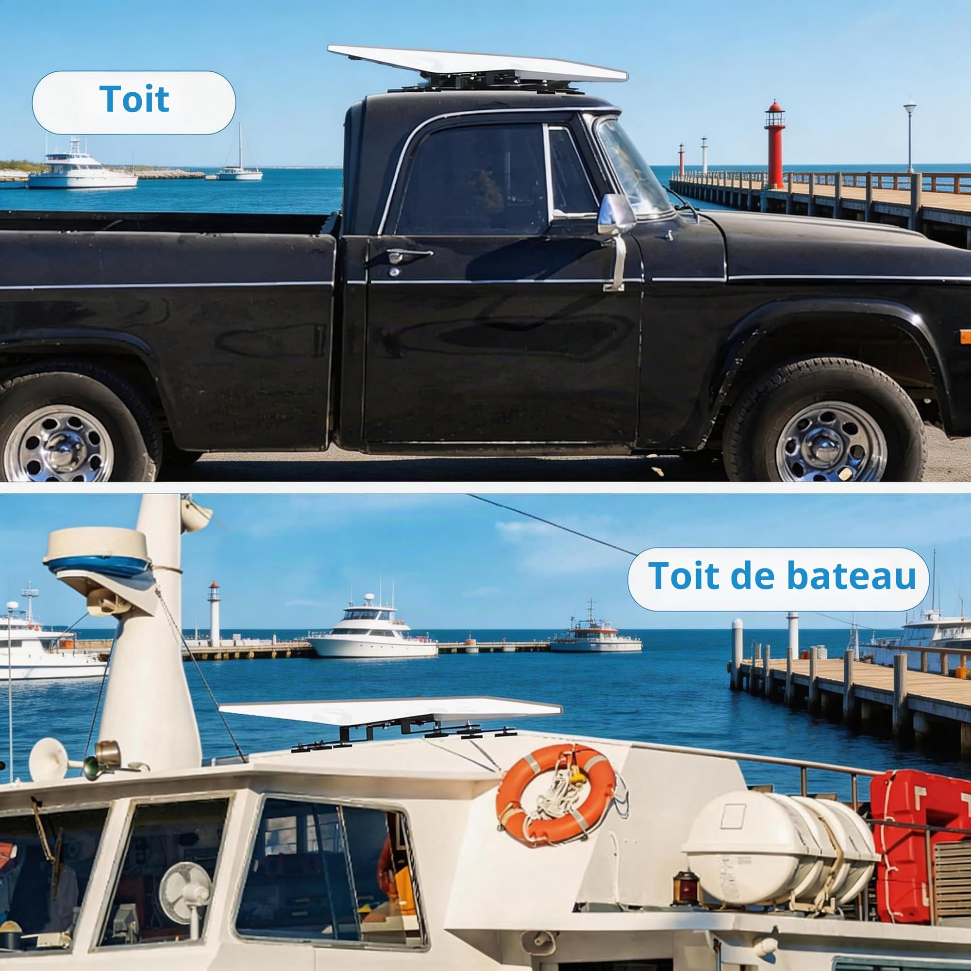 Support de Toit magnétique pour Voiture/Bateau,Comprenant 8 Bases magnétiques,Support d'installation de la 3ème génération,Compatible avec Starlink Gen 3 et l'antenne Starlink de troisième génération