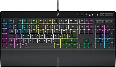 Corsair K55 RGB PRO XT Tastiera da Gioco Cablata a Membrana - IP42 Resistente Alla Polvere e Liquidi - 6 Tasti Macro con Integrazione Elgato - iCUE - QWERTY IT - PC, Mac, Xbox - Nero