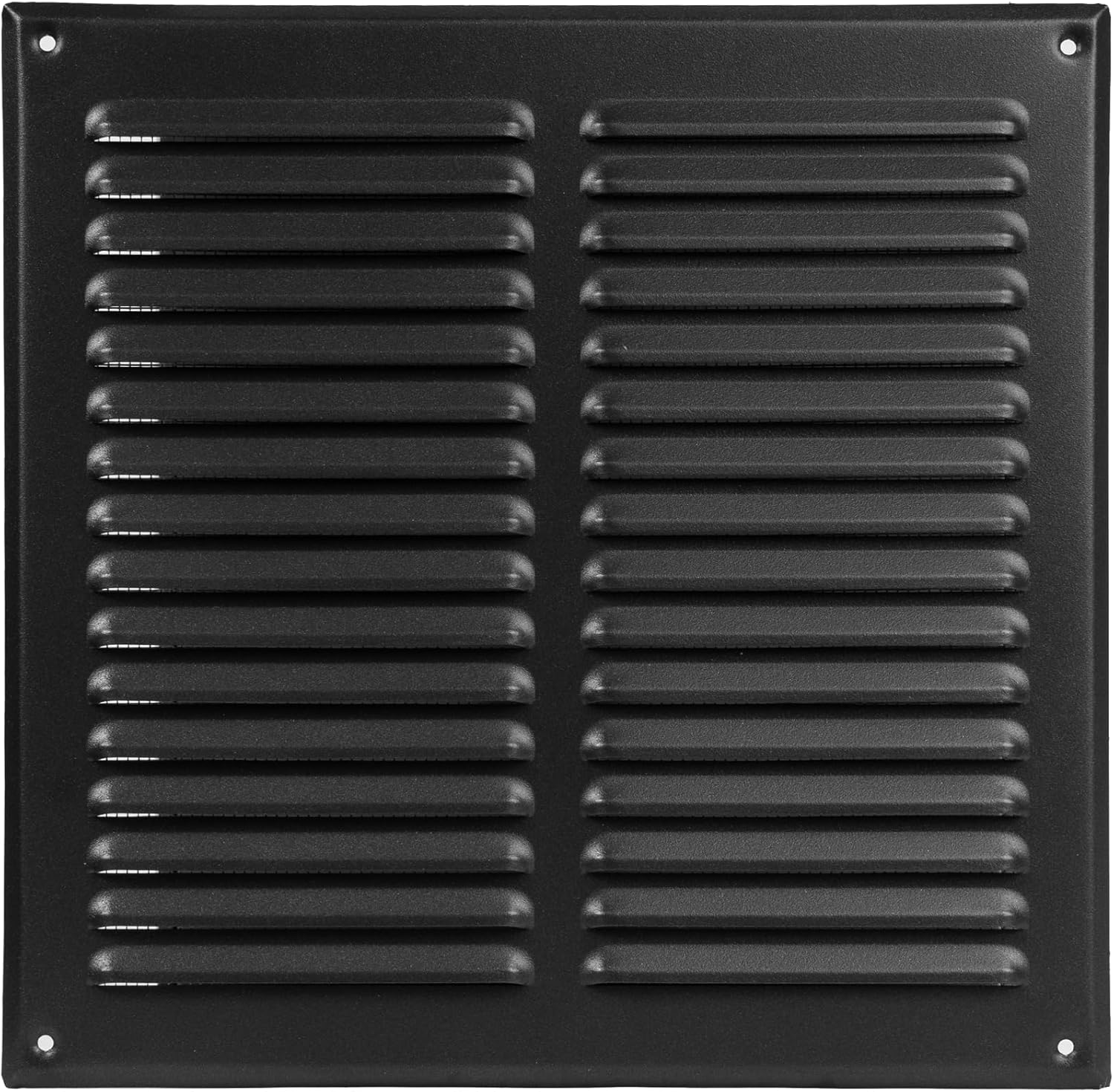 10 x 10 Inch (Inner) Black Stainless Steel Square Air Vent Cover, Register Vent Deflector, HVAC Louvered Grille with Mesh Screen, Bathroom Home Office Kitchen 12 x 12 Inch (Outer) 10" x 10" Black