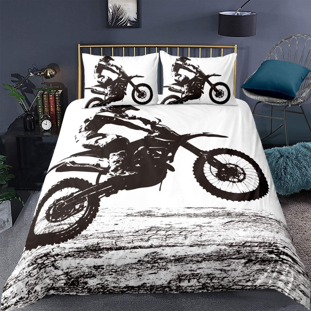 Parure de lit terre moto 200x200 pour relooker une chambre d'ado passionné