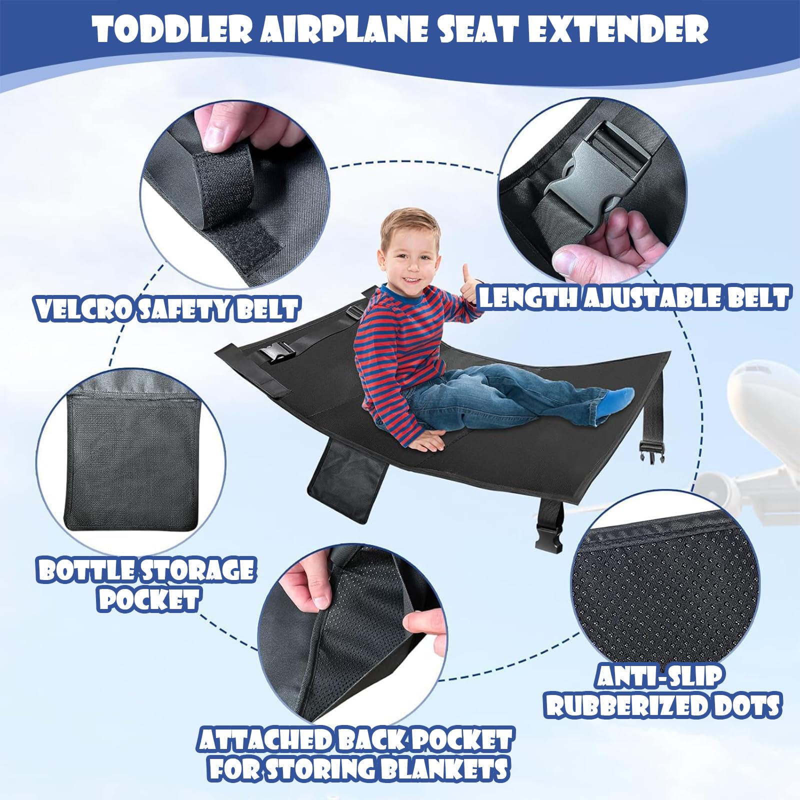 KYEDGC Toddler Airplane Bed, Airplane Bed for Toddlers Aeroplane for Toddlers, 2-Piece Set including Polyester Bag - Image 3