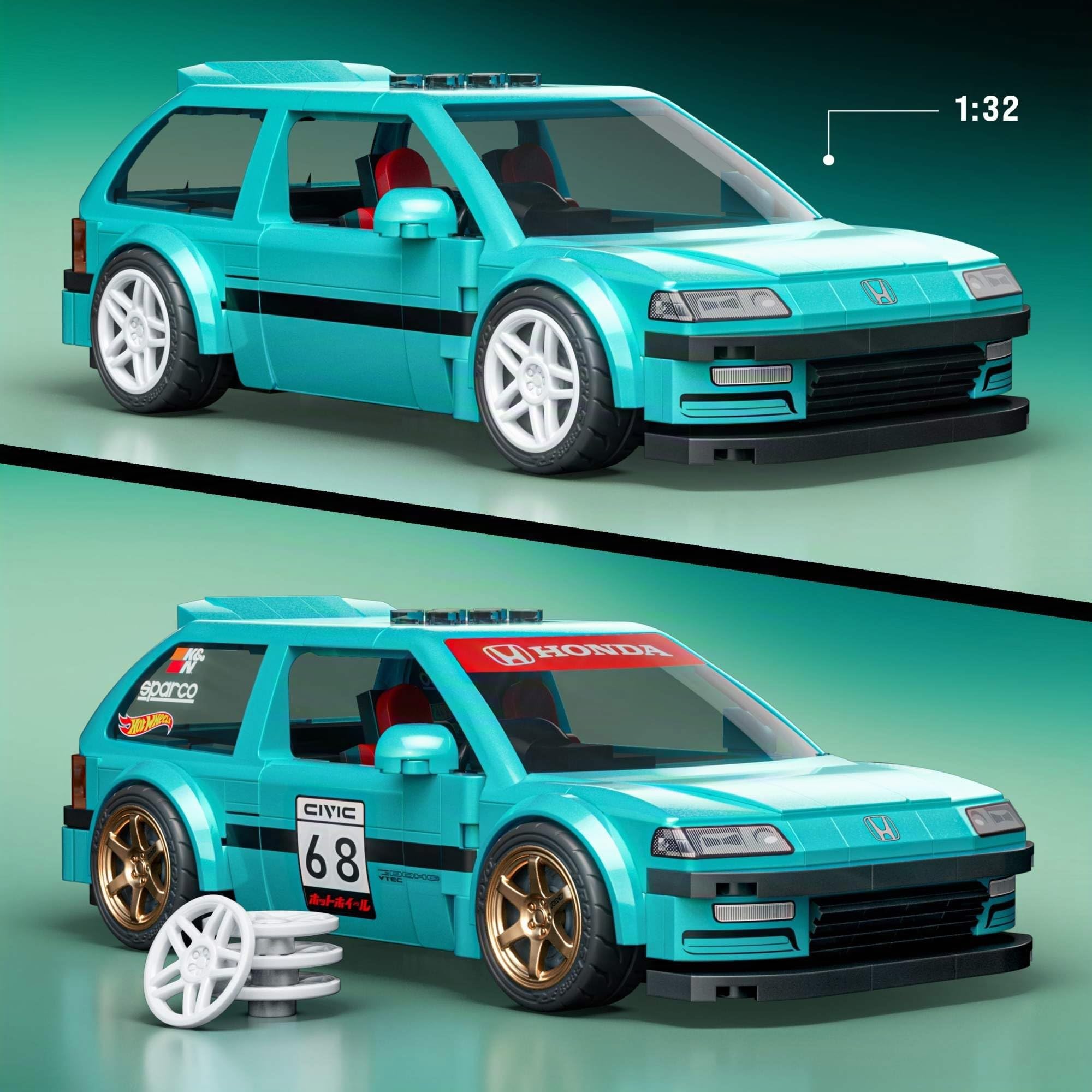 Mattel Brick Shop Hot Wheels 1990 Honda Civic EF Speed Series