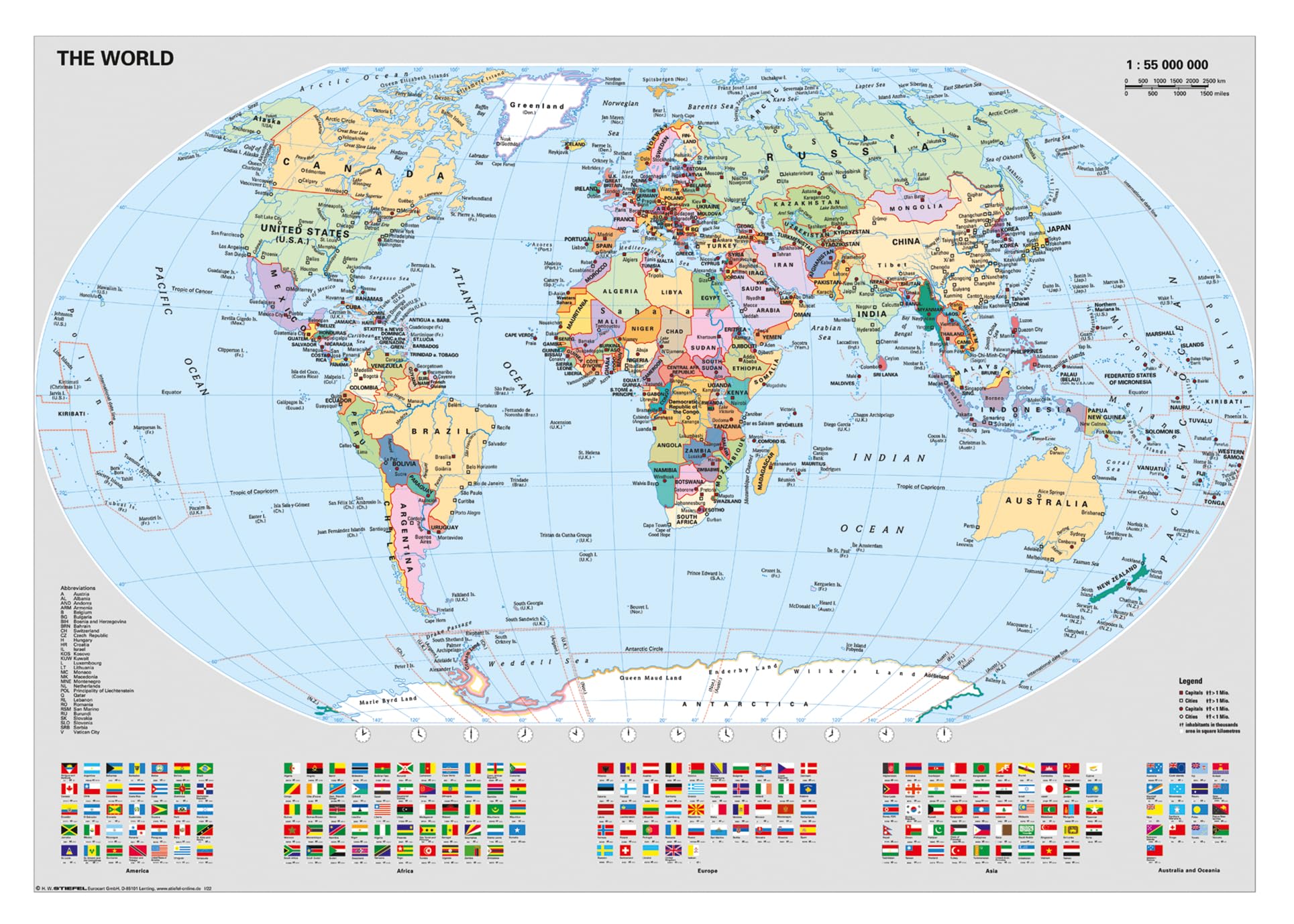 Ravensburger 12000065 - Political World Map - 1000 pieces jigsaw puzzle – Puzzle for adults and kids age 14 years up,