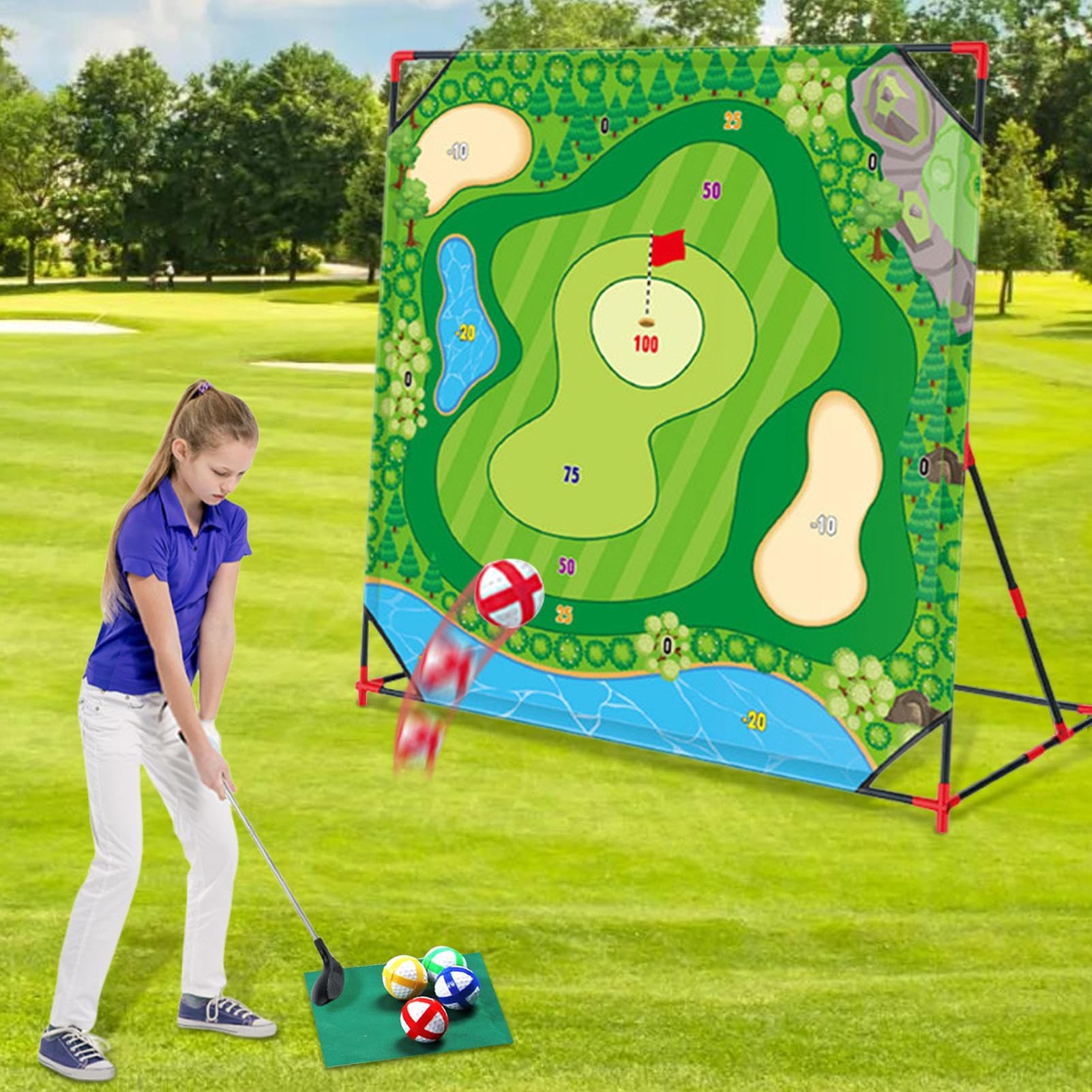 Gry golfowe plenerowe dla dorosłych Interaktywna, przyjazna rodzinie, | Piłki golfowe do gry z lepką punktacją Edukacyjna, na przyjęcia w ogrodzie, do ćwiczeń w domu, na