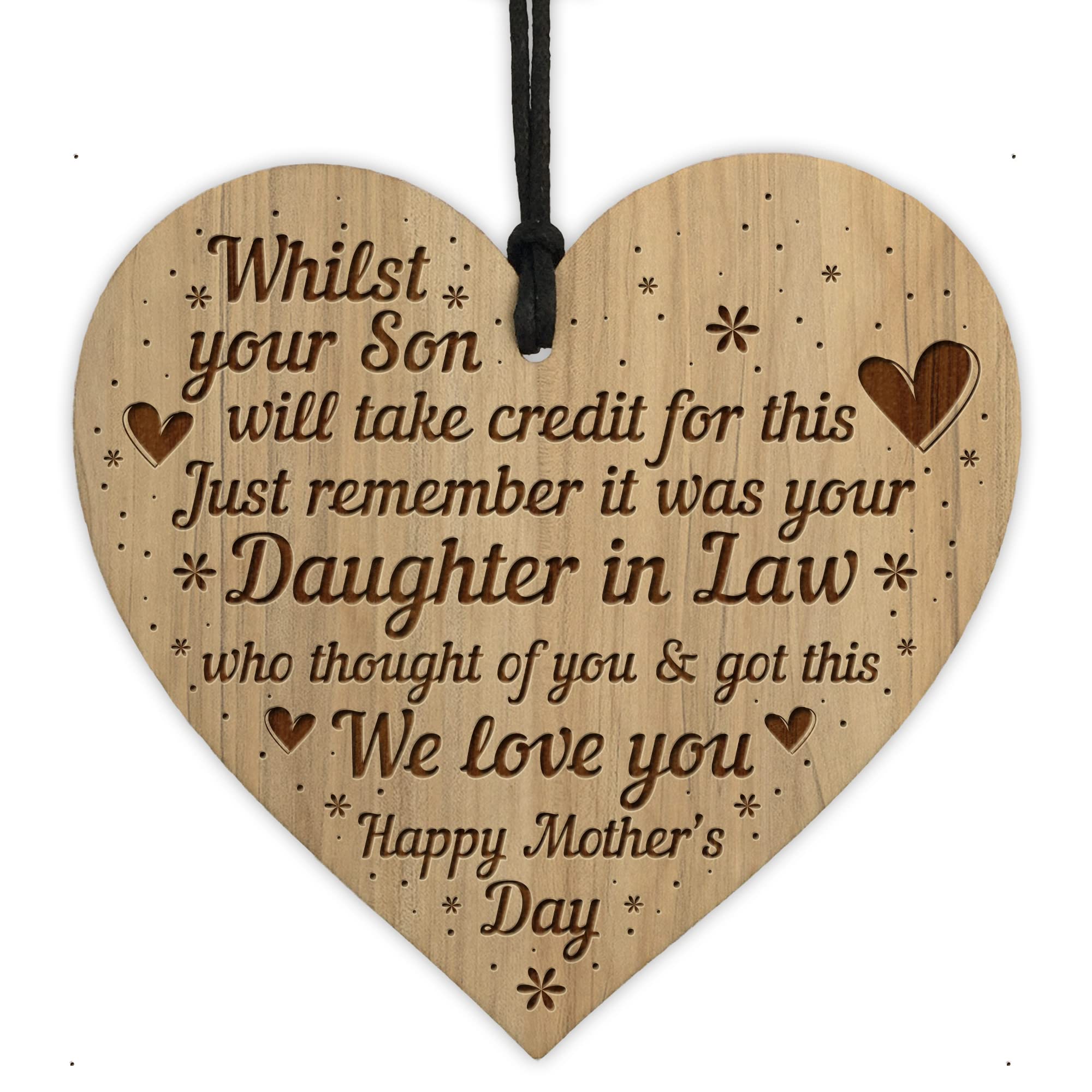 Red Ocean Funny Mothers Day Gift From Son Daughter In Law Engraved Heart Novelty Mum Gift