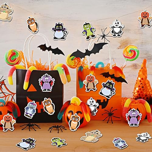 Miniatura 6 de 800 hojas de notas adhesivas de Halloween, 40 blocs de notas adhesivas espeluznantes, divertidas, calabaza, fantasma, gato, extraña estética para