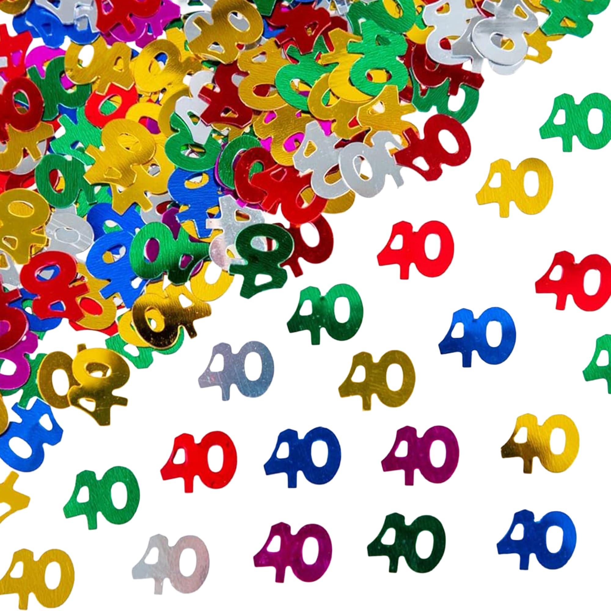 56g Multicolour 40th Birthday Confetti Foil Metallic Glitz Table Scatter Sprinkles Age Bday Party Decorations