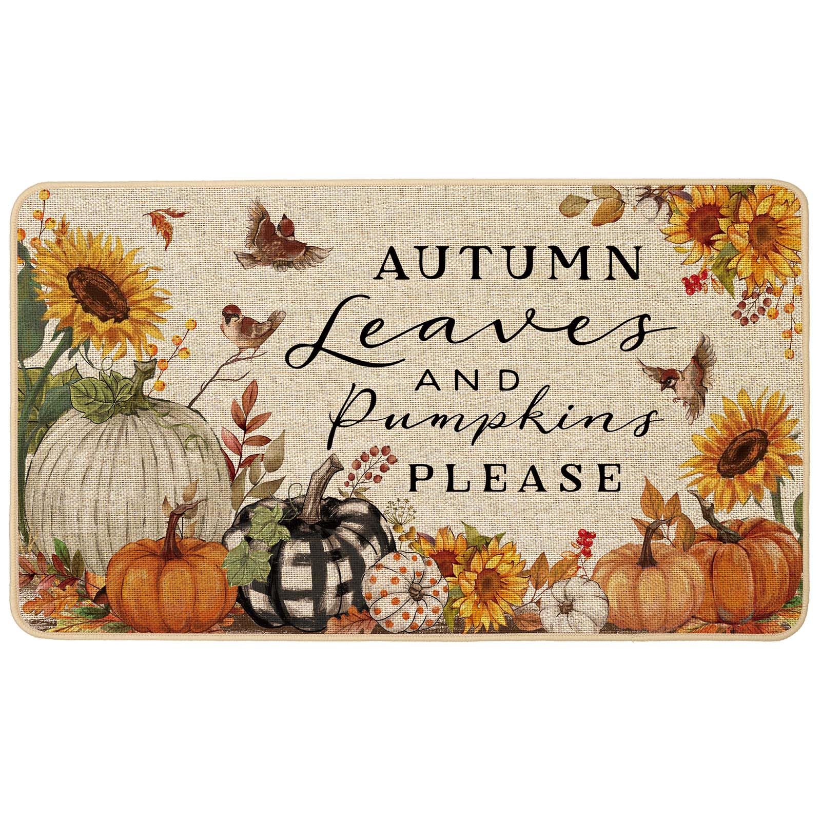 Fall Pumpkin Doormat - Buffalo Plaid Entryway Mat -10