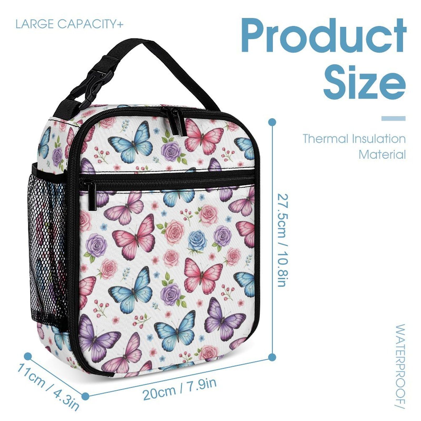 Sac à dos léger papillon (29) avec boîte à lunch, ensemble de sacs de rangement, sac de jour et cosmétiques