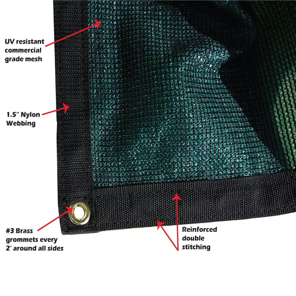 XTARPS - 10 ft. x 24 ft. - 7 OZ Premium 90% Shade Cloth, Shade Sail, Sun Shade (Green Color)