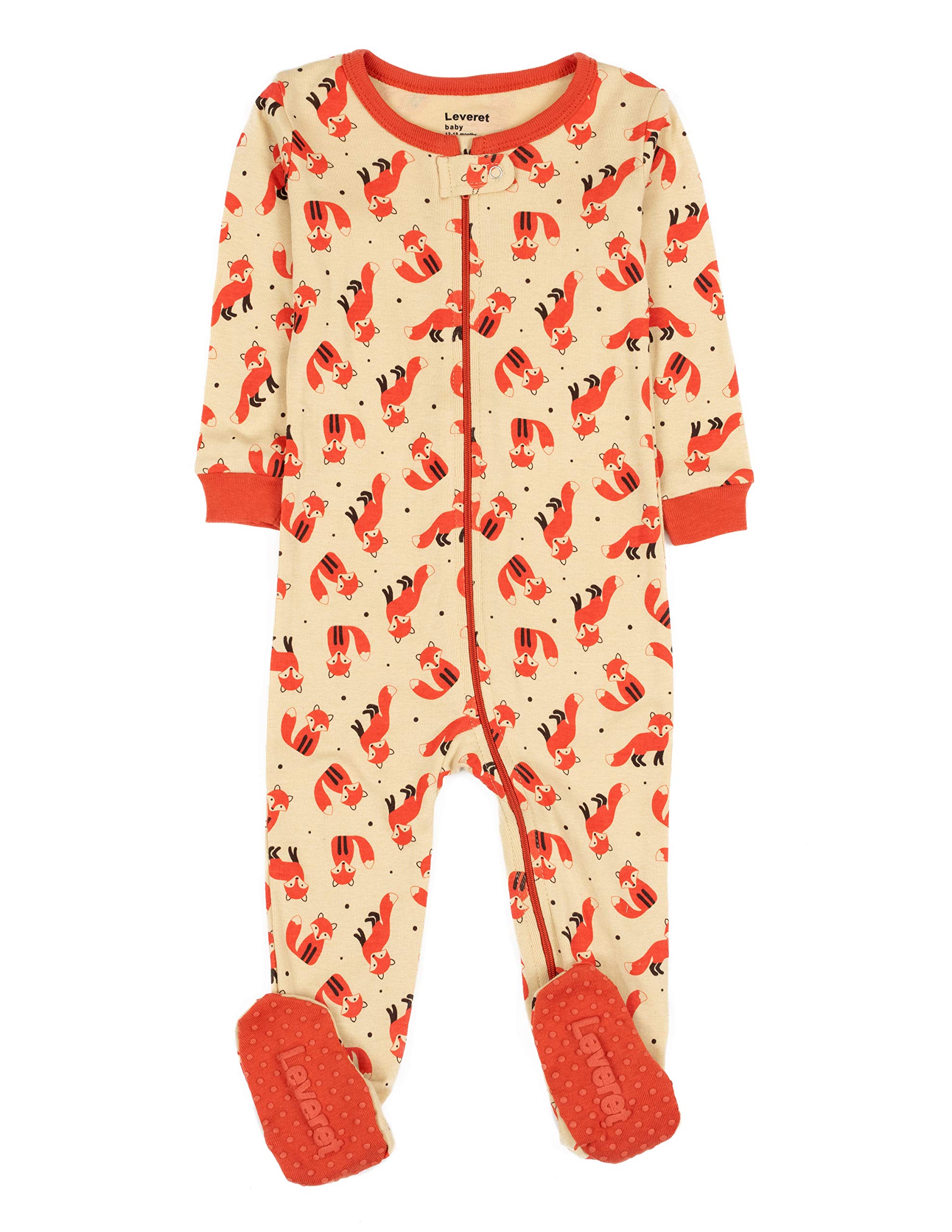 Leveret Kids Pajamas Baby Boys Girls Footed Pajamas Sleeper 100% Cotton (Size 6-12 Months-5 Toddler)